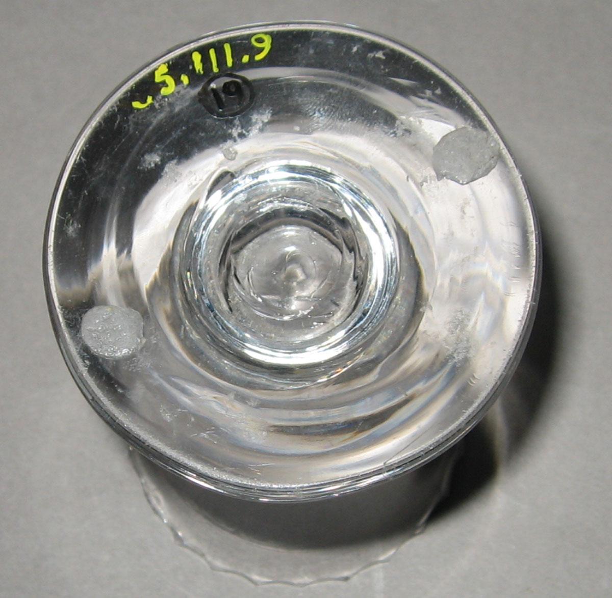 1965.0111.009 Lead glass jelly glass (underside)
