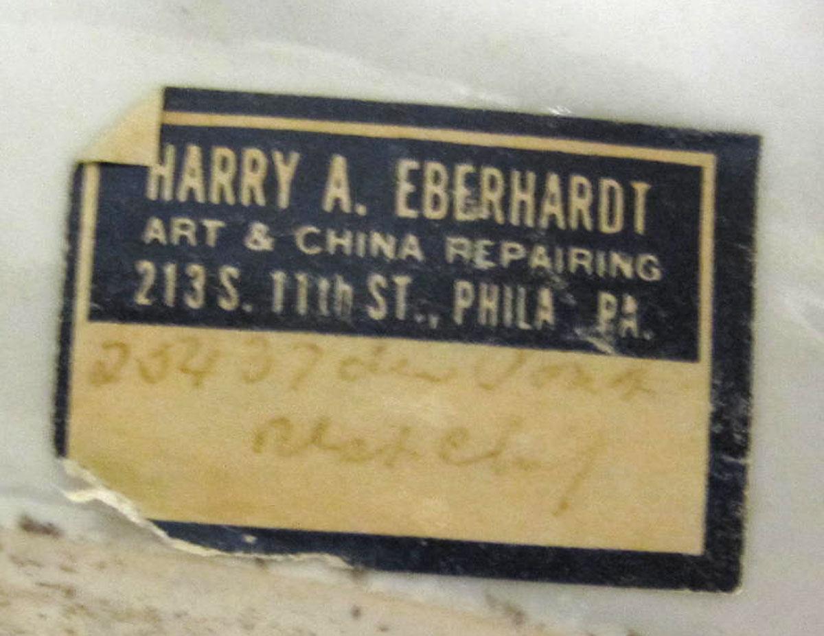 1965.0712.001 Porcelain platter label