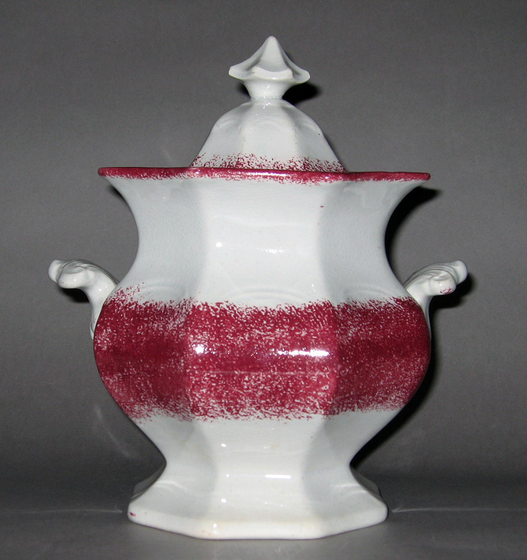 1965.0750 Spatterware sugar bowl