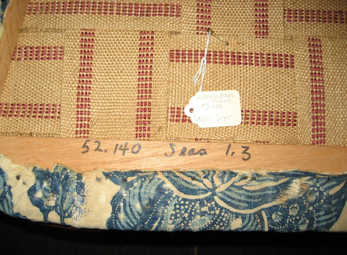 1969.5461 Slip seat, reverse, label