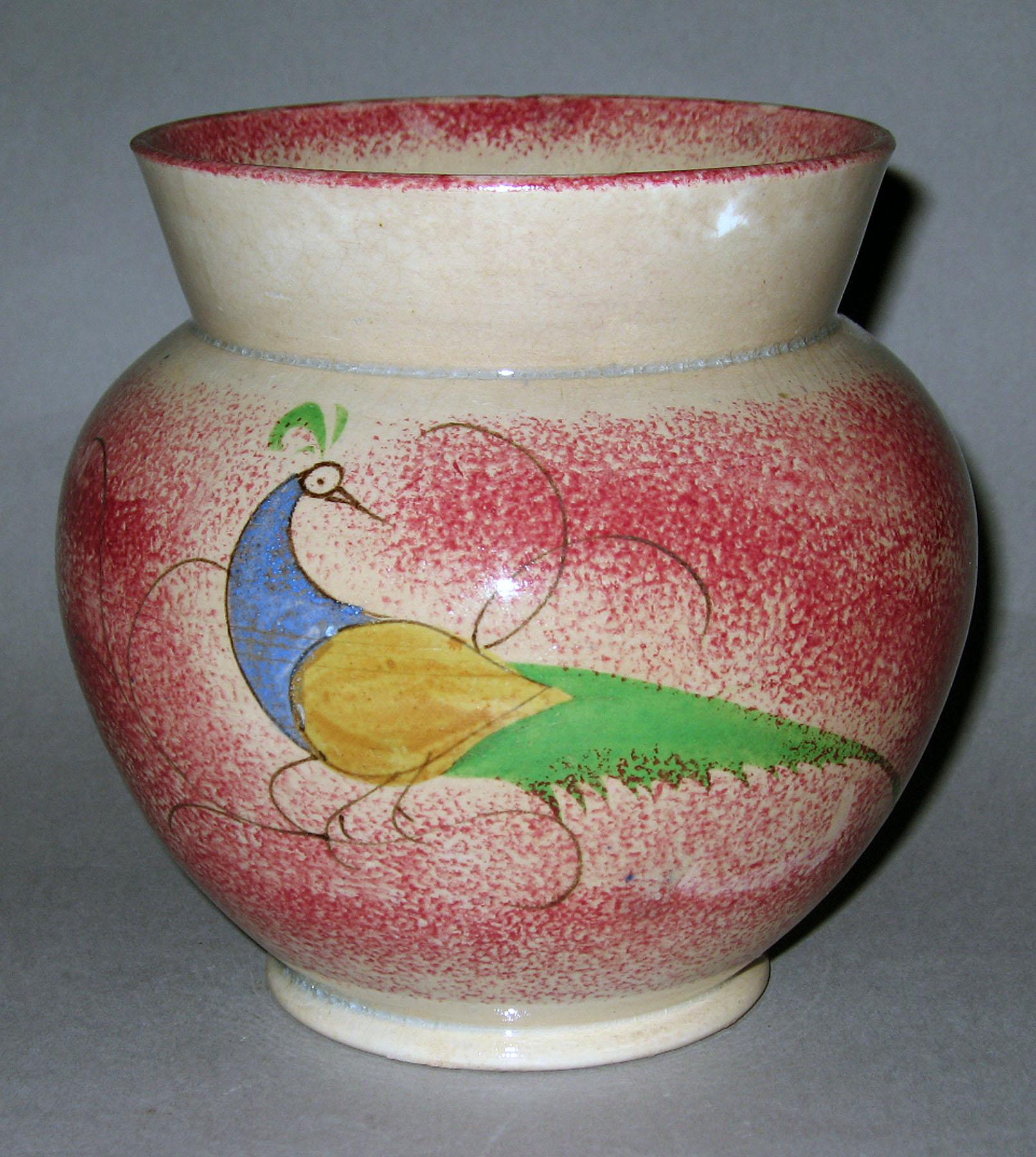 1965.0841 Spatterware sugar bowl