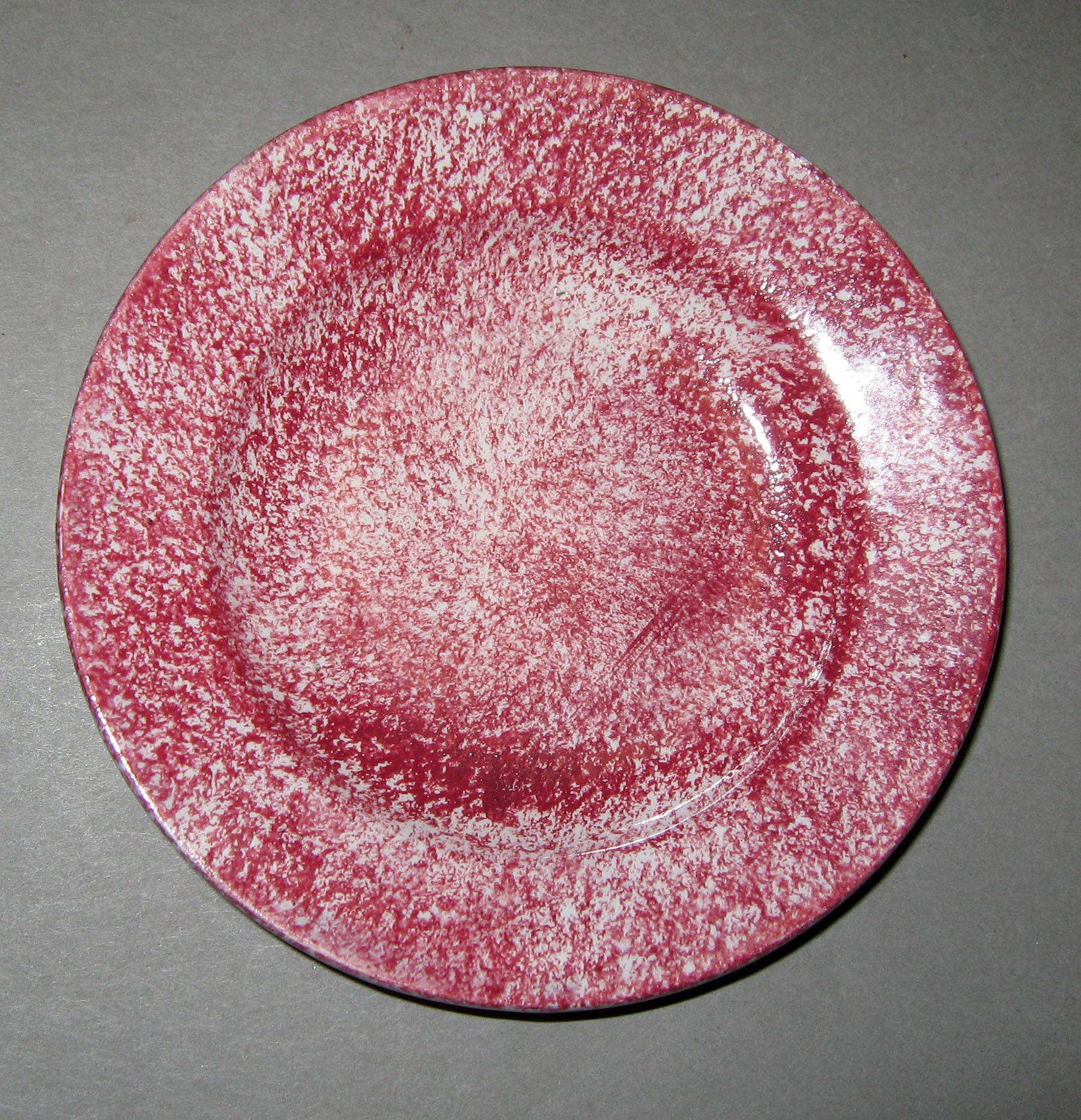 1965.0852.002 Red spatter cup plate
