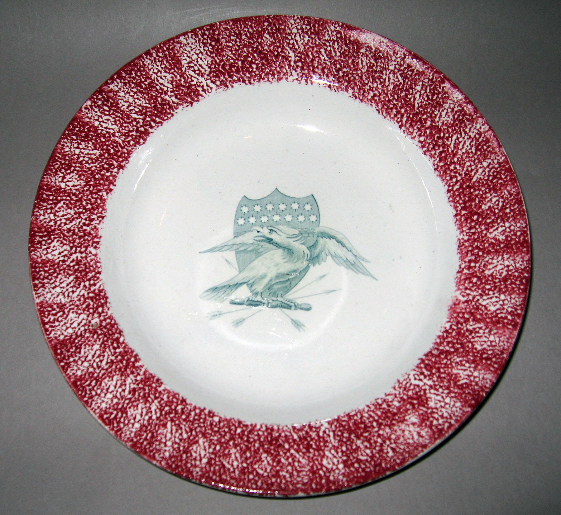 1965.0870.002 Spatterware soup plate