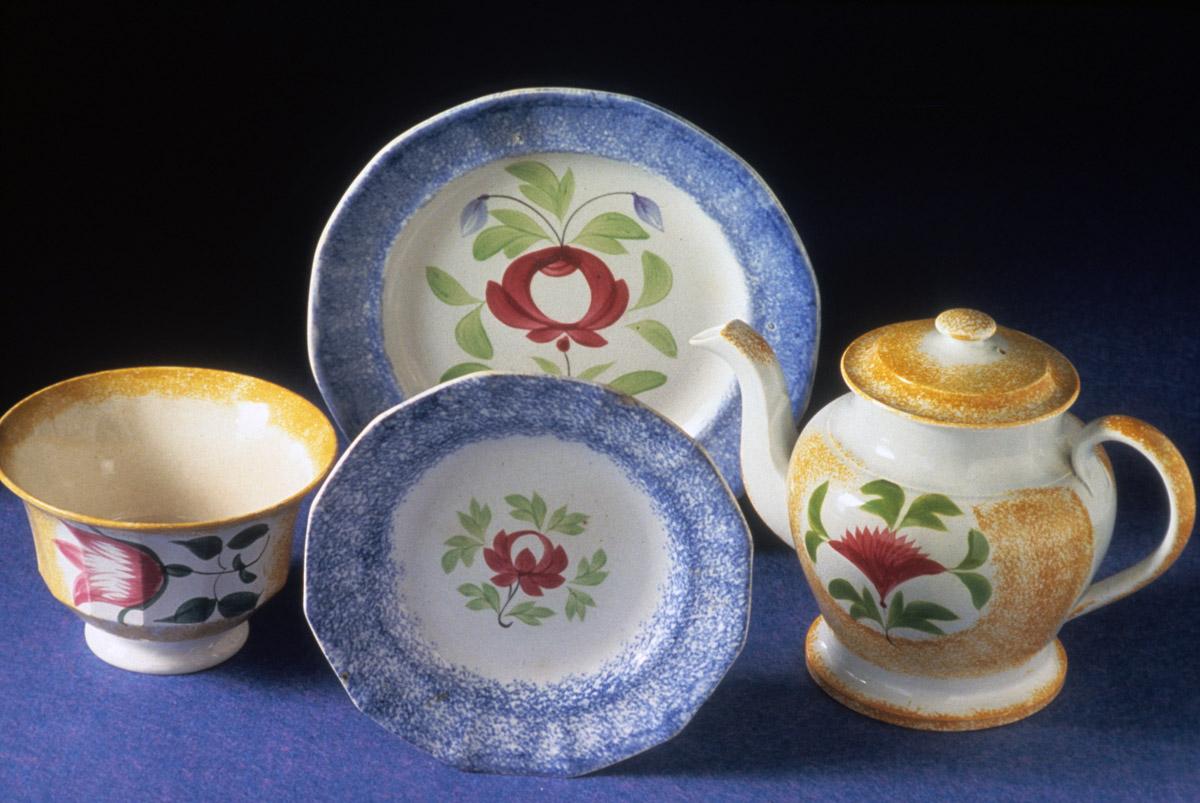1965.0933.004, 1967.0137, 1967.0138, 1965.0927.001 Spatterware group