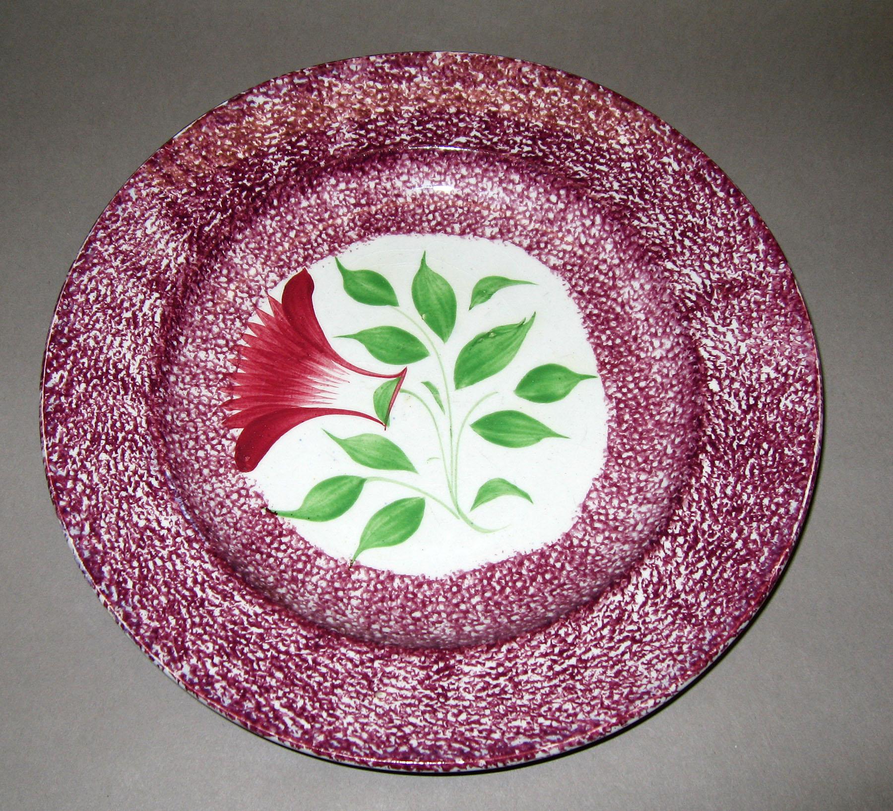 1965.0928 Thistle pattern spatter plate