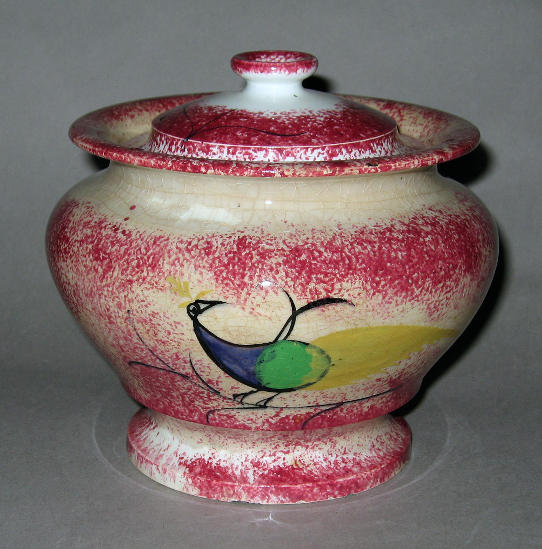 1965.0994.002 Spatterware sugar bowl