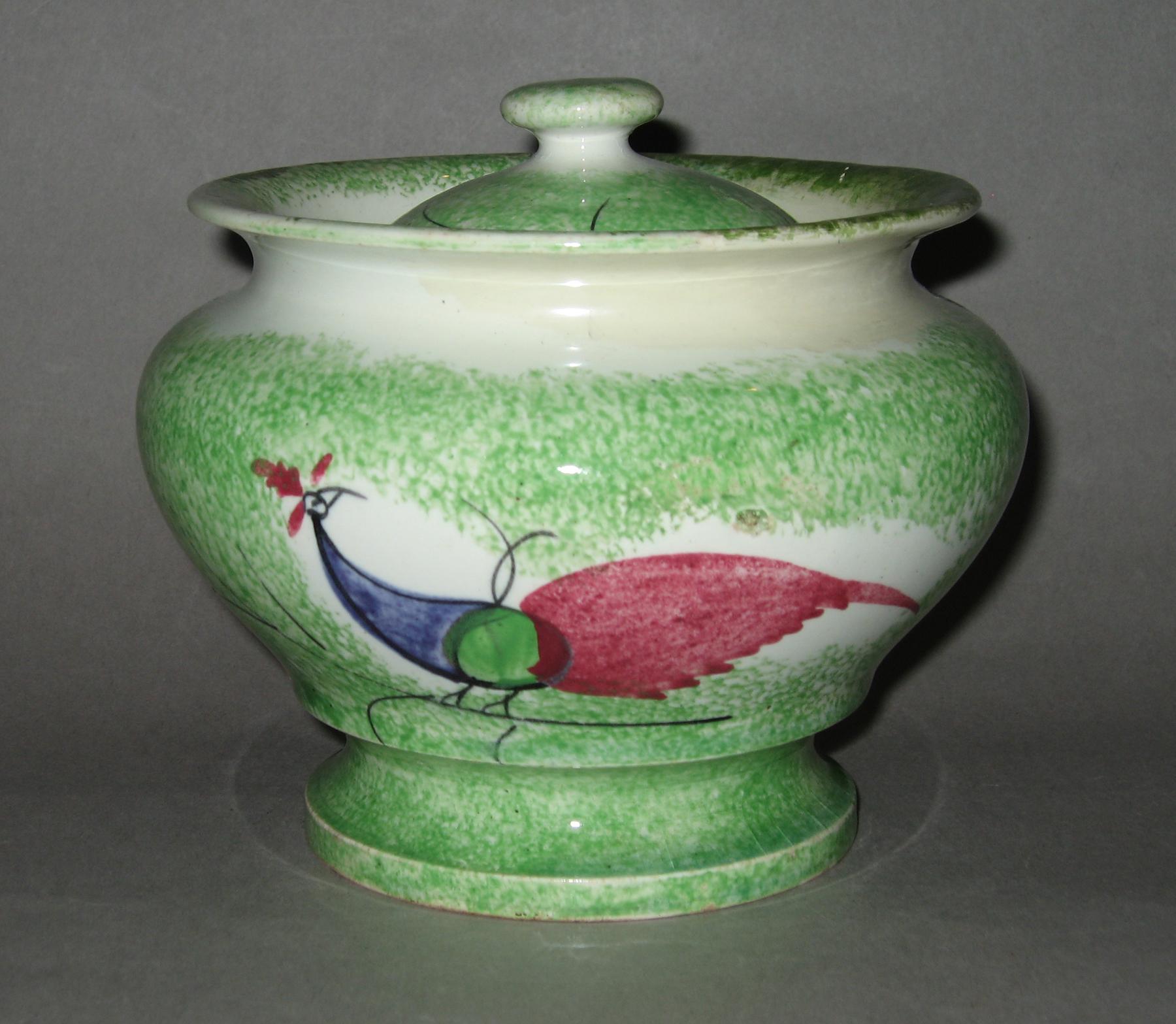 1965.1073.002 Spatterware sugar bowl