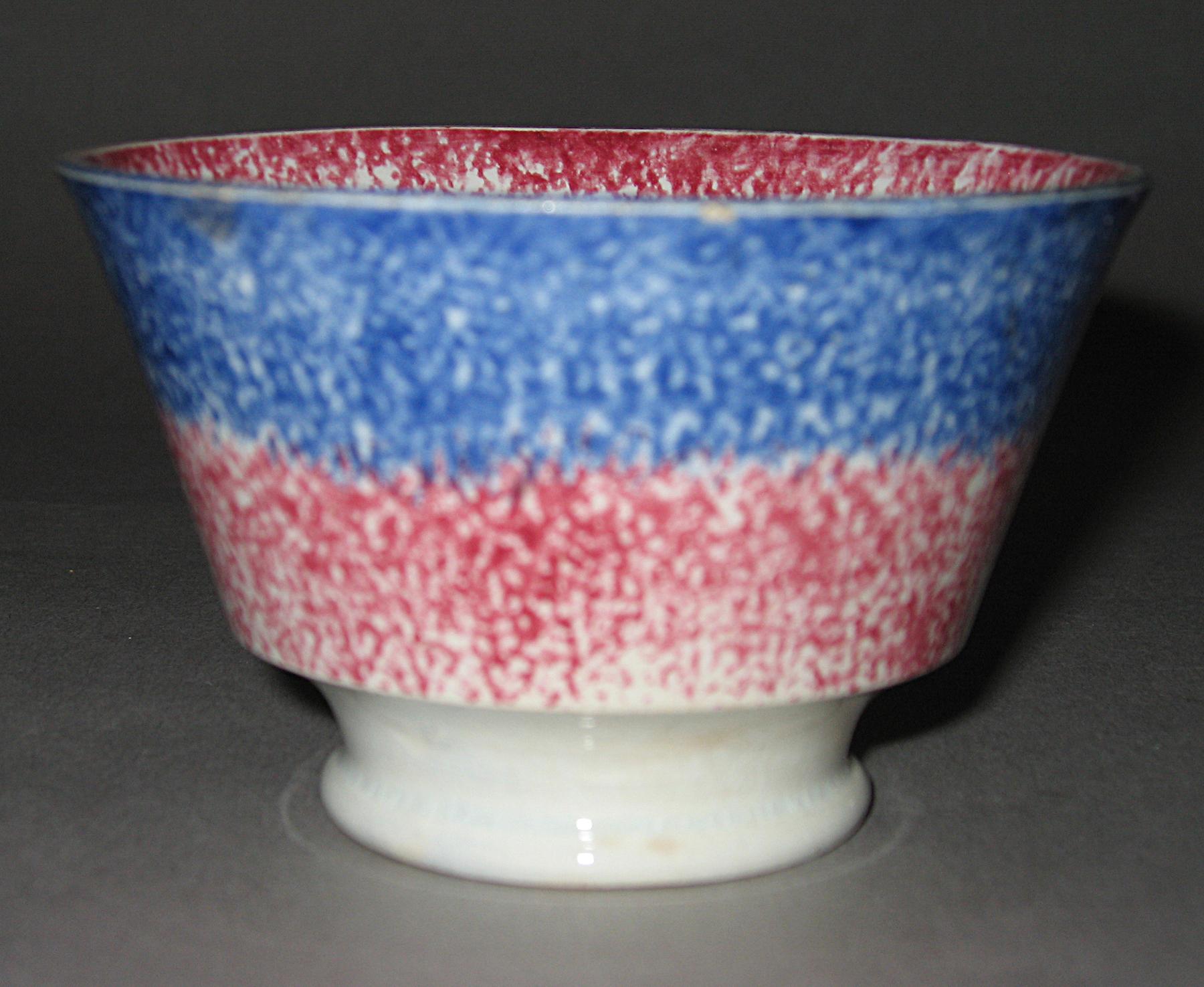 1965.1131.001 Adams rose pattern spatterware teabowl