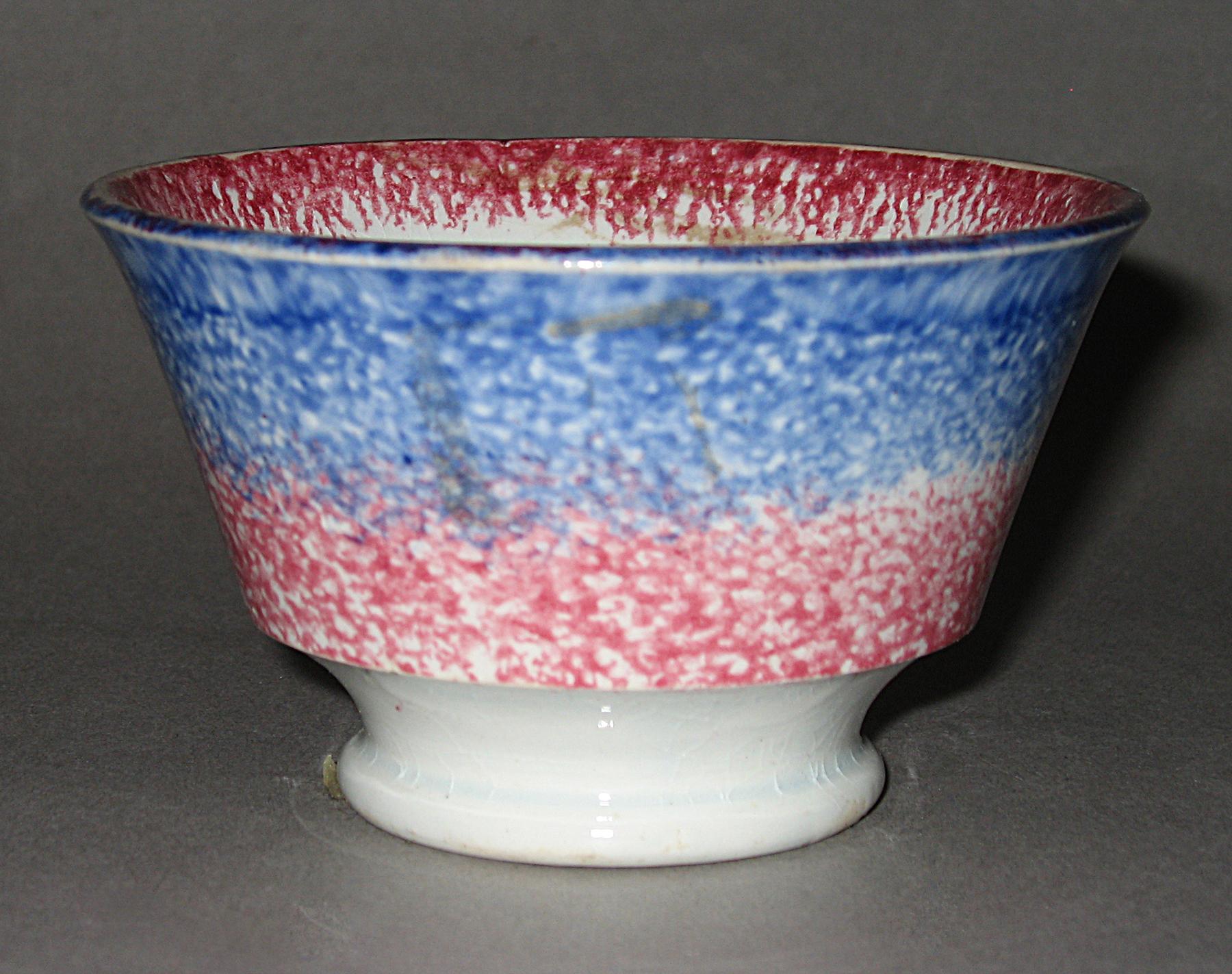 1965.1131.002 Adams rose pattern spatterware teabowl