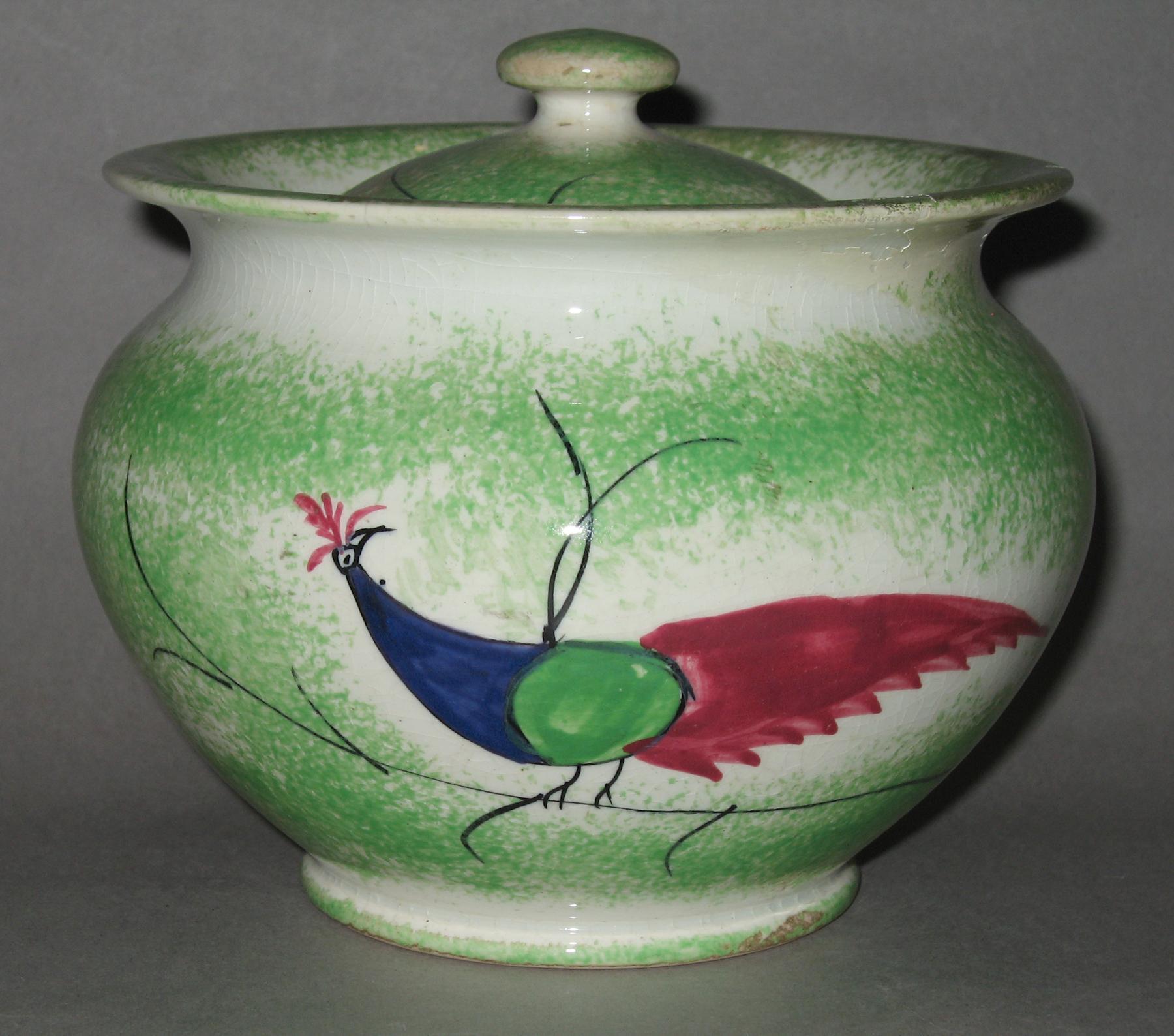1965.1170 A, B Spatterware sugar bowl