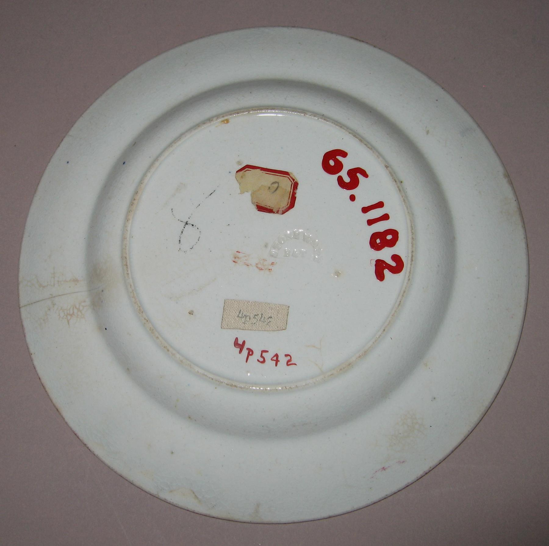 1965.1182 Spatterware plate (underside)