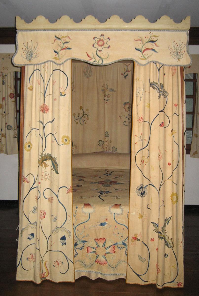 1955.0780 bed with hangings 1955.0749 and 1954.0014 view 2