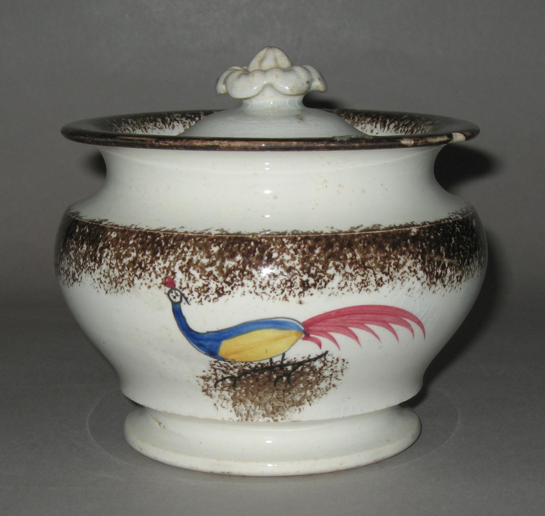 1965.1256 Spatterware sugar bowl