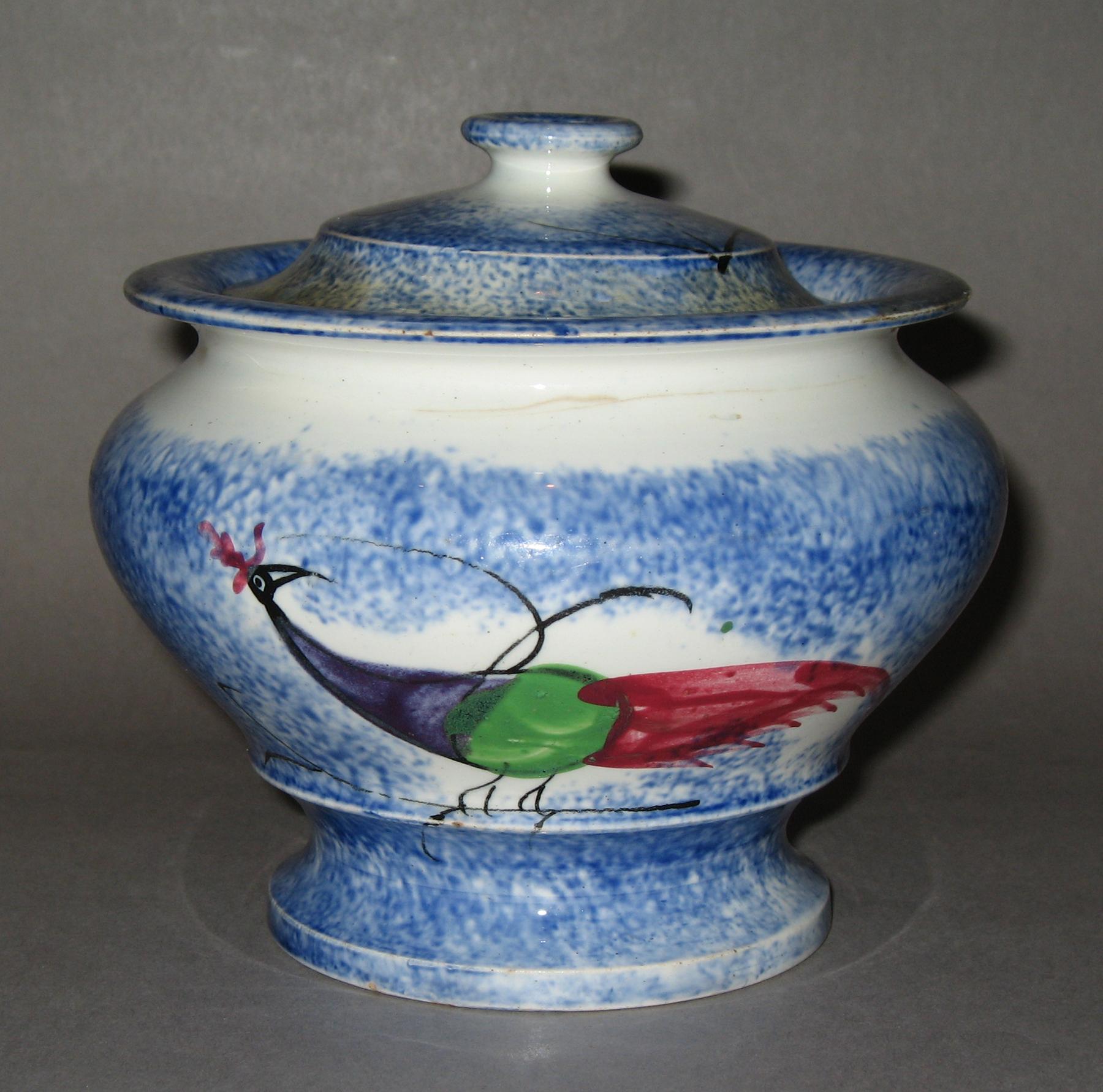 1965.1258 Spatterware sugar bowl