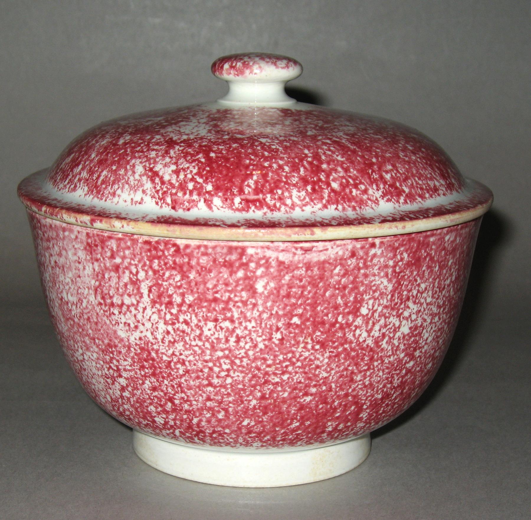 1965.1259 Spatterware sugar bowl