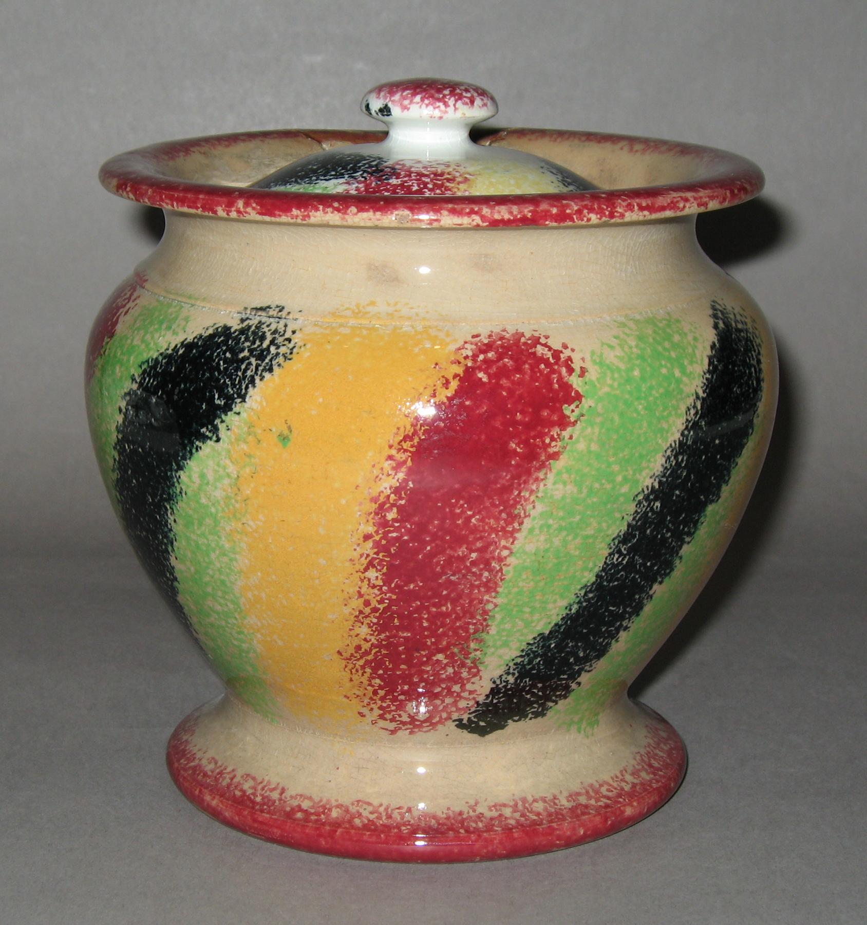 1965.1262 Spatterware sugar bowl