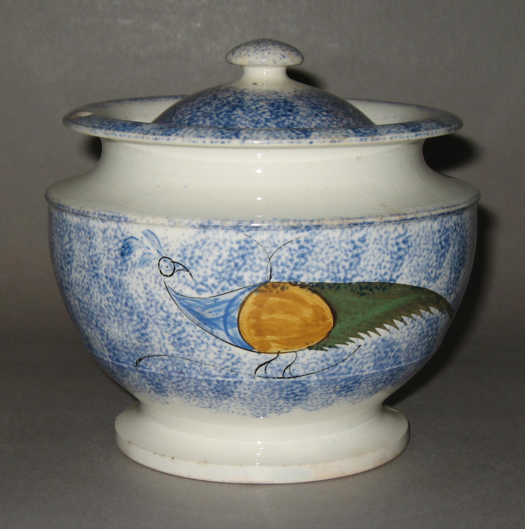 1965.1263 Spatterware sugar bowl