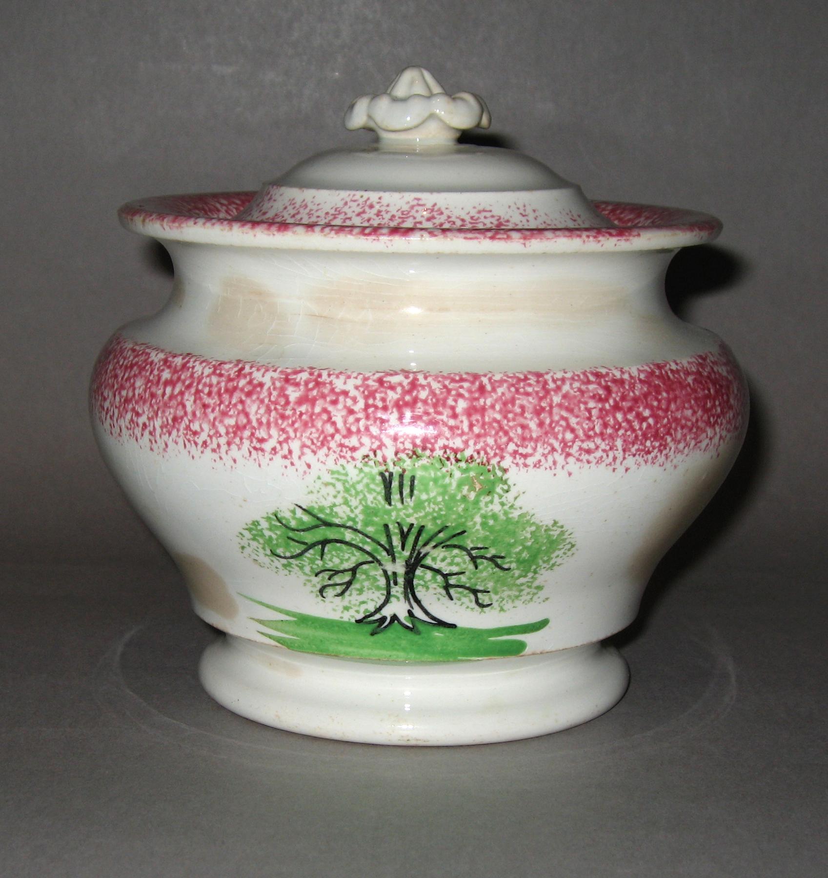 1965.1270 Spatterware sugar bowl