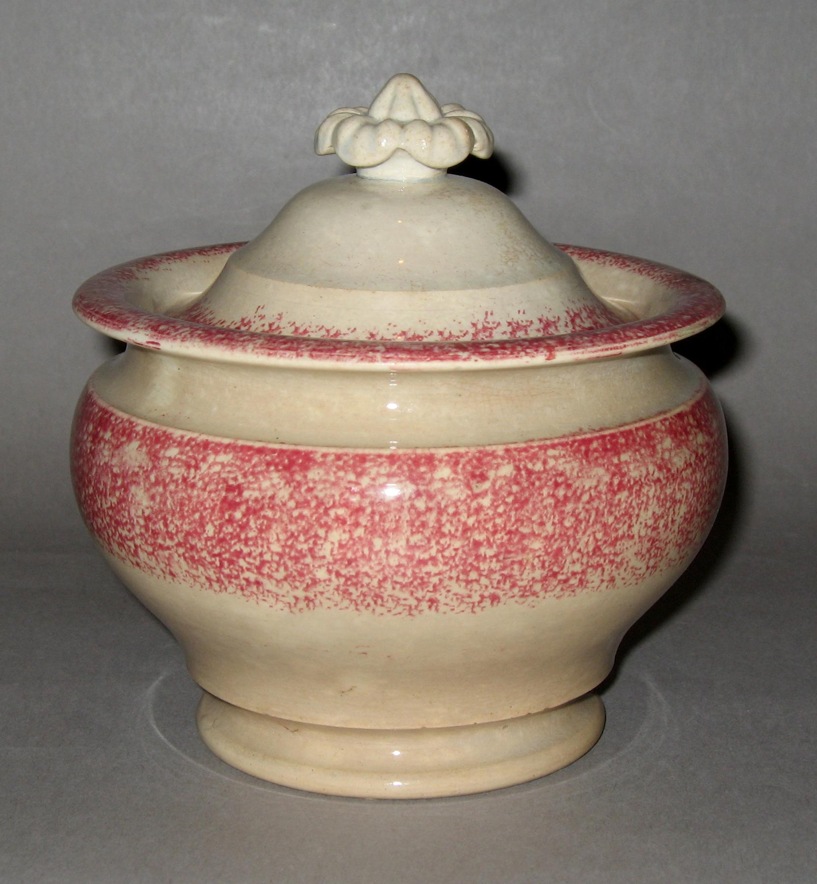 1965.1274 Spatterware sugar bowl