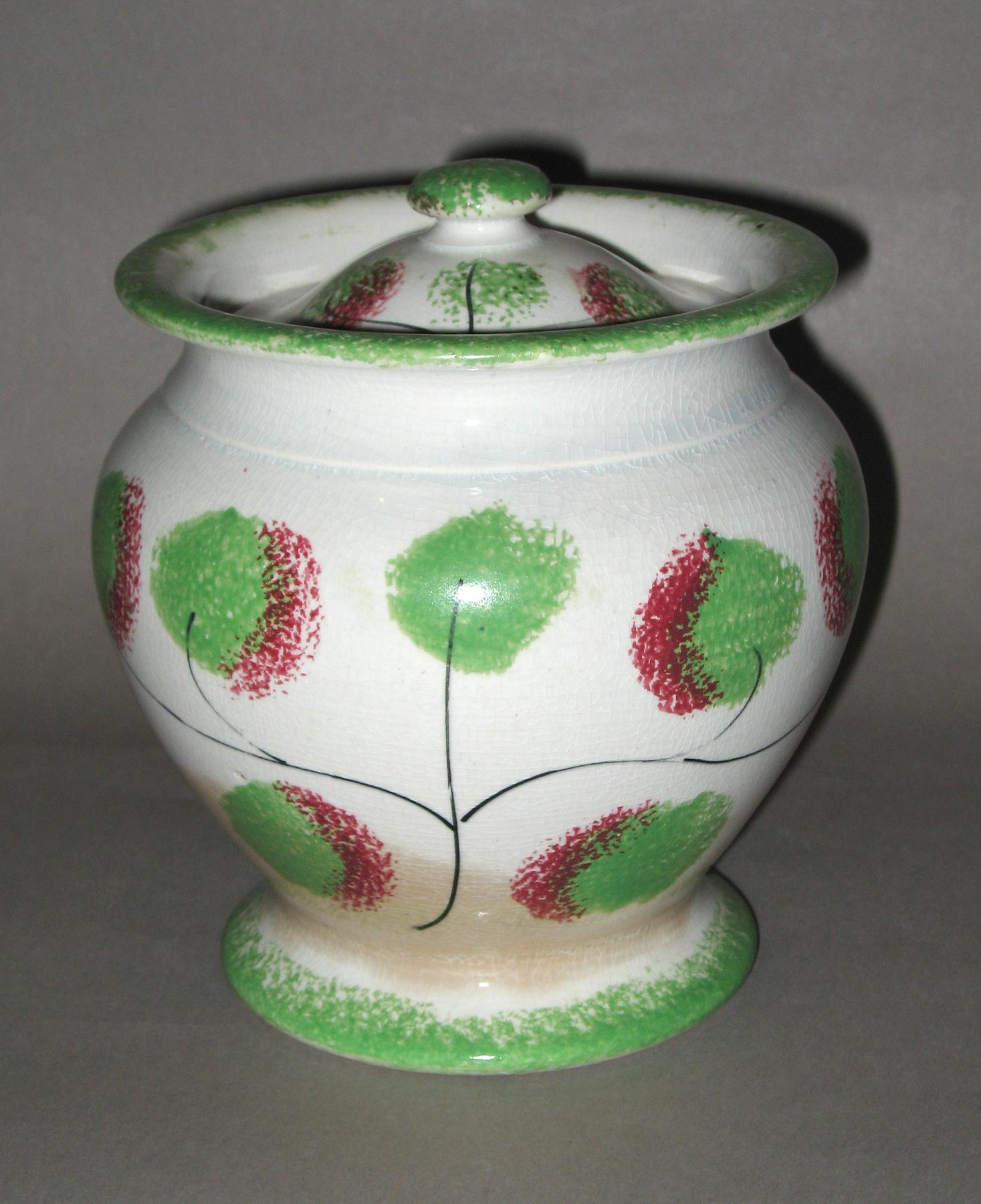 1965.1275 A, B Spatterware sugar bowl