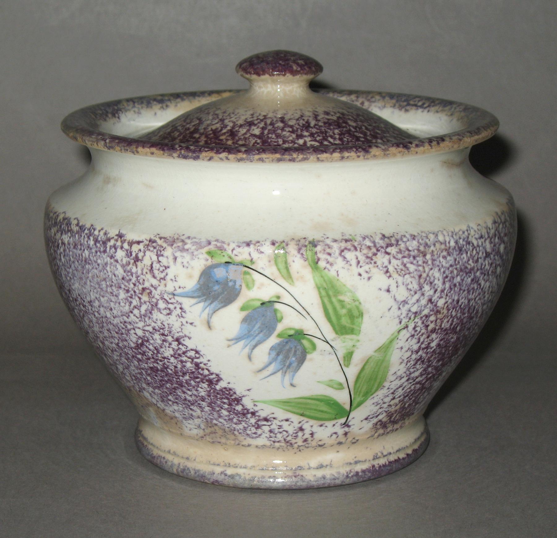 1965.1279 Spatterware sugar bowl
