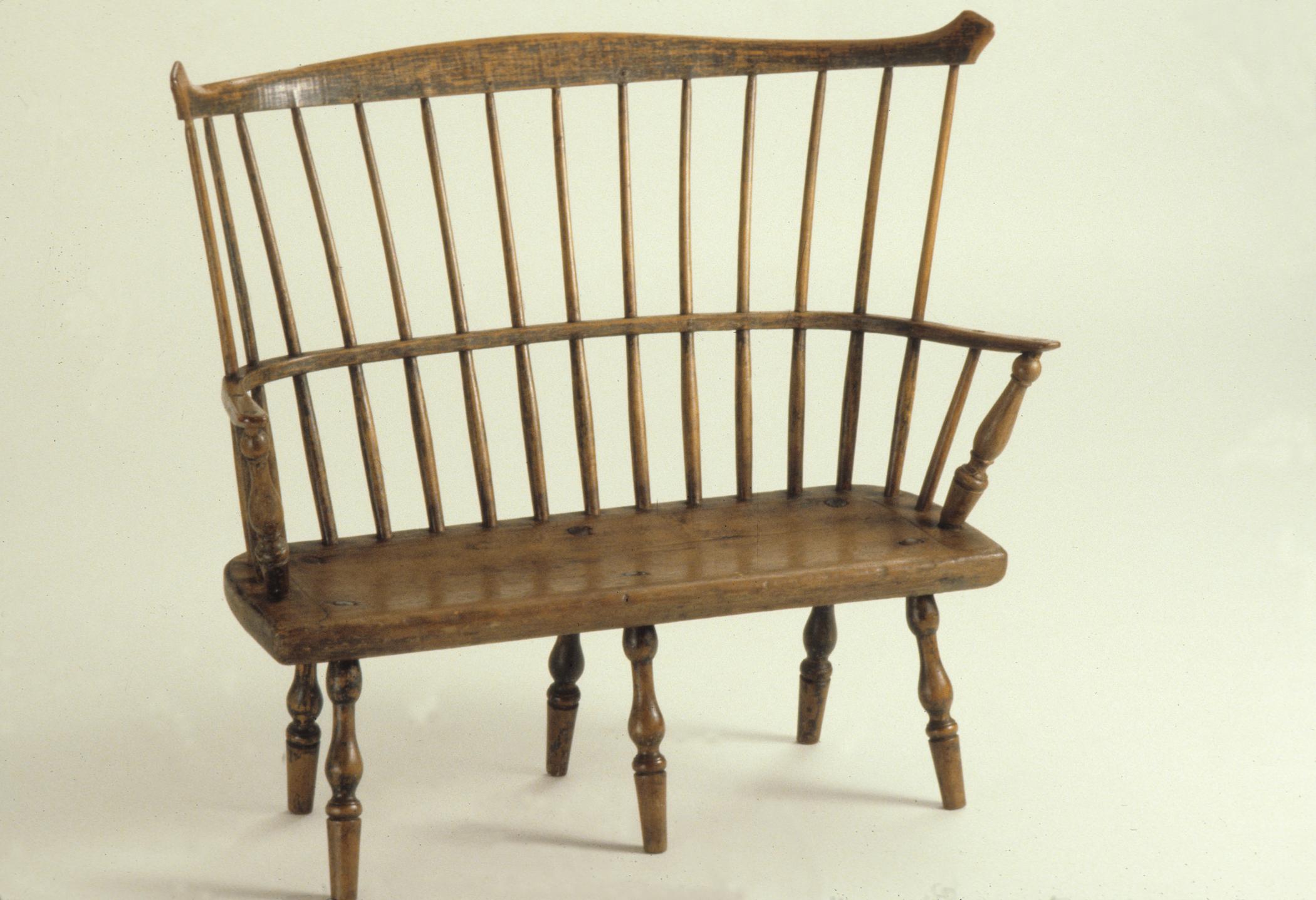 1965.1307 Settee, Windsor settee, View 1