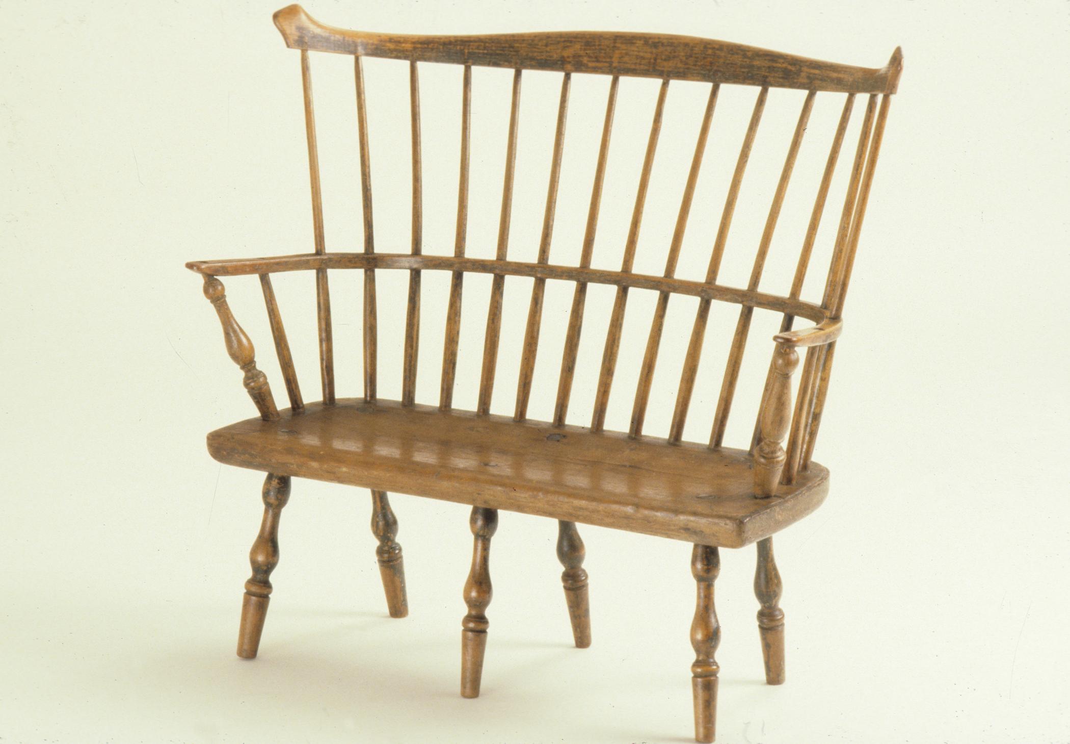 1965.1307 Settee, Windsor settee, View 2