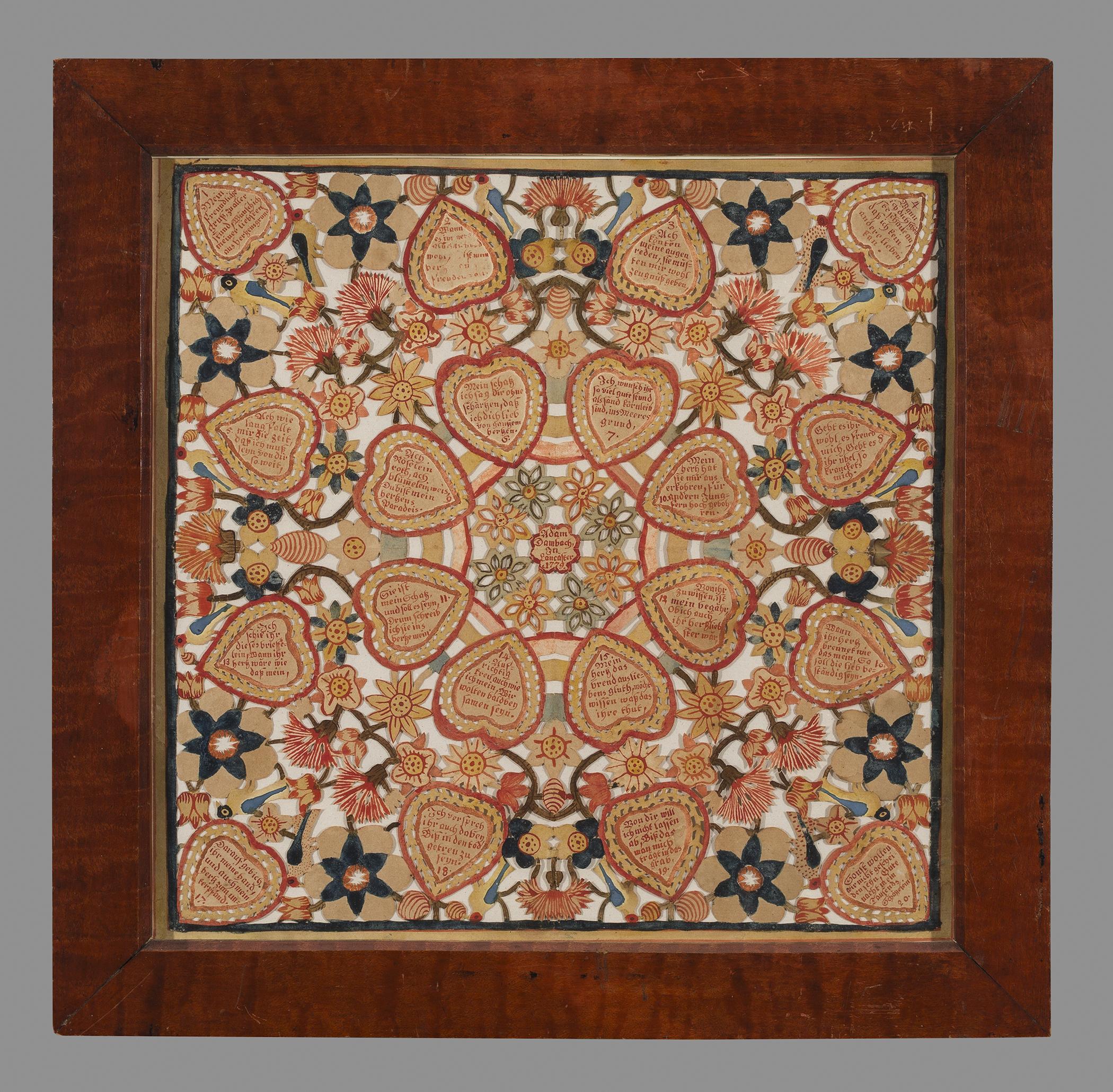 1965.1339 Fraktur, 1965.1340 Frame, view 1