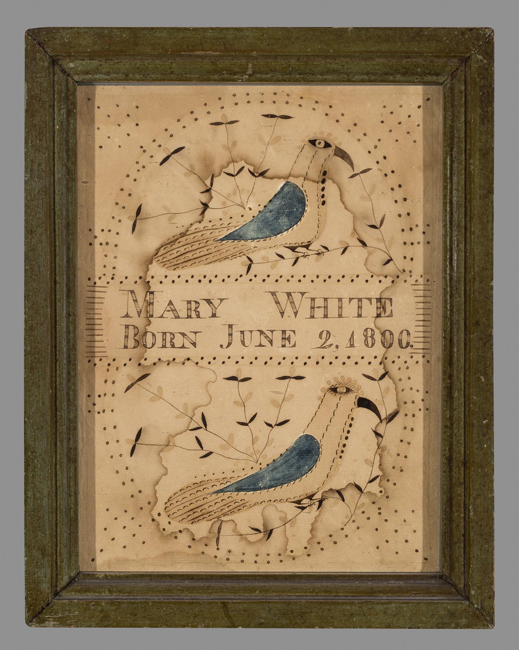 1965.1344 A Birth record, B Frame, view 1