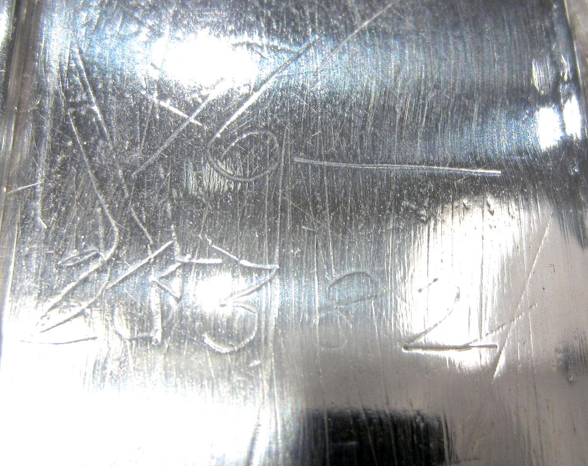 1965.1406 A Silver Inkstand frame inscription 1