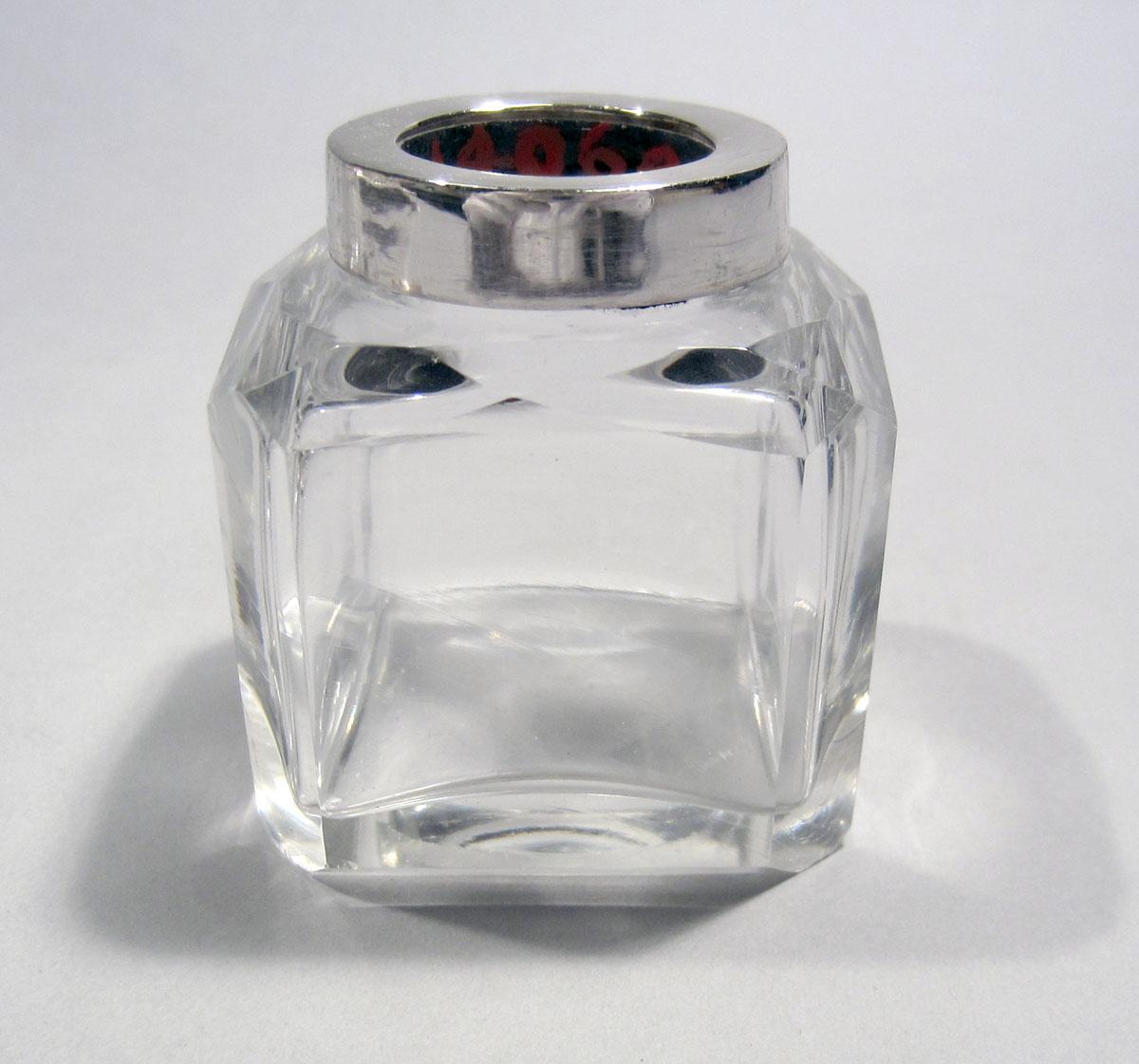 1965.1406 E Silver and Glass Inkstand bottle