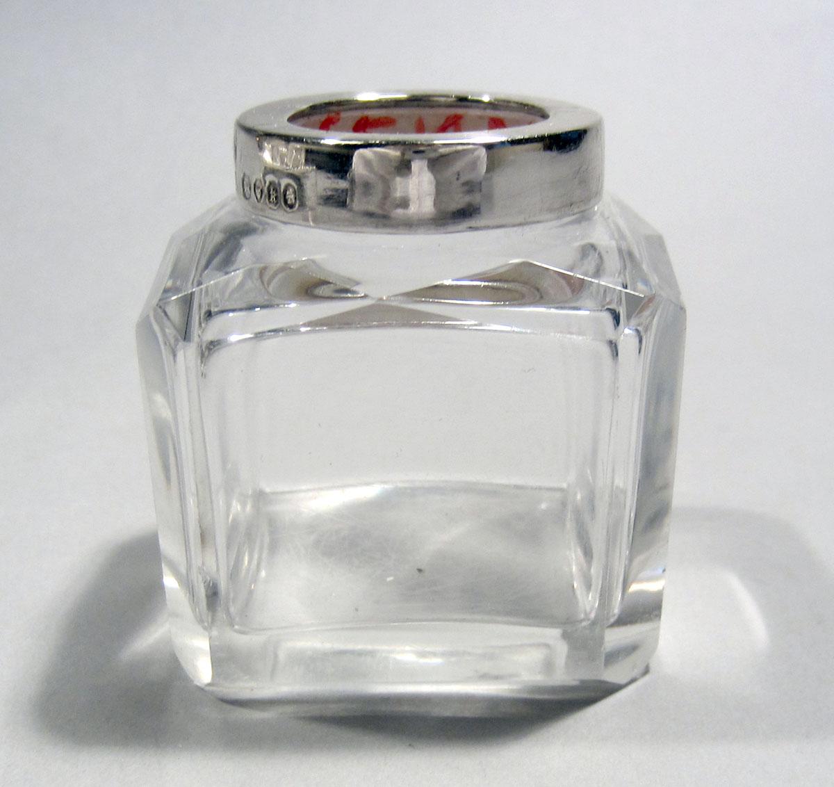1965.1406 F Silver and Glass Inkstand bottle