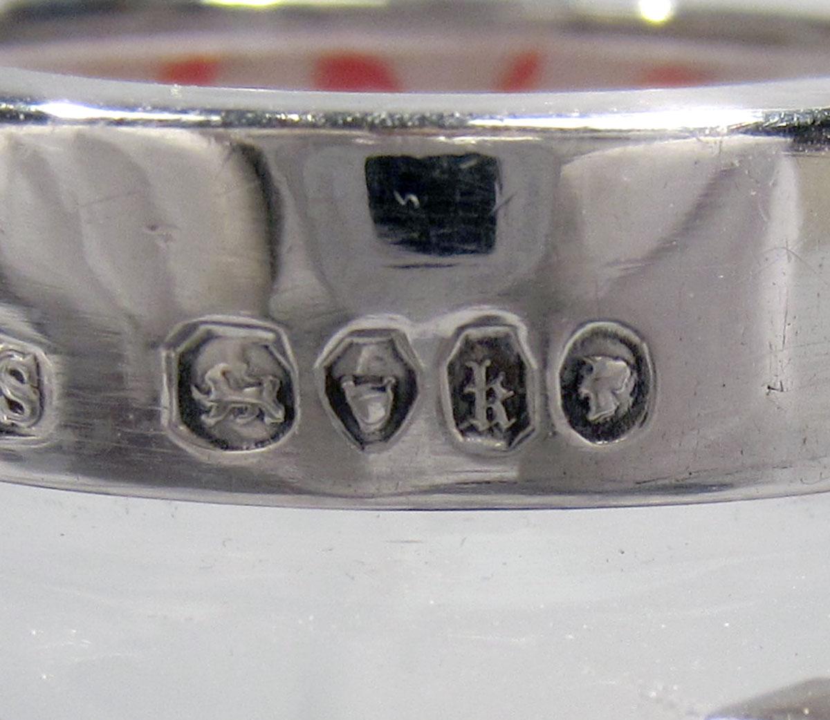 1965.1406 F Silver and Glass Inkstand bottle mark 2