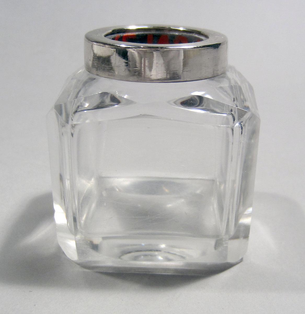 1965.1406 G Silver and Glass Inkstand bottle