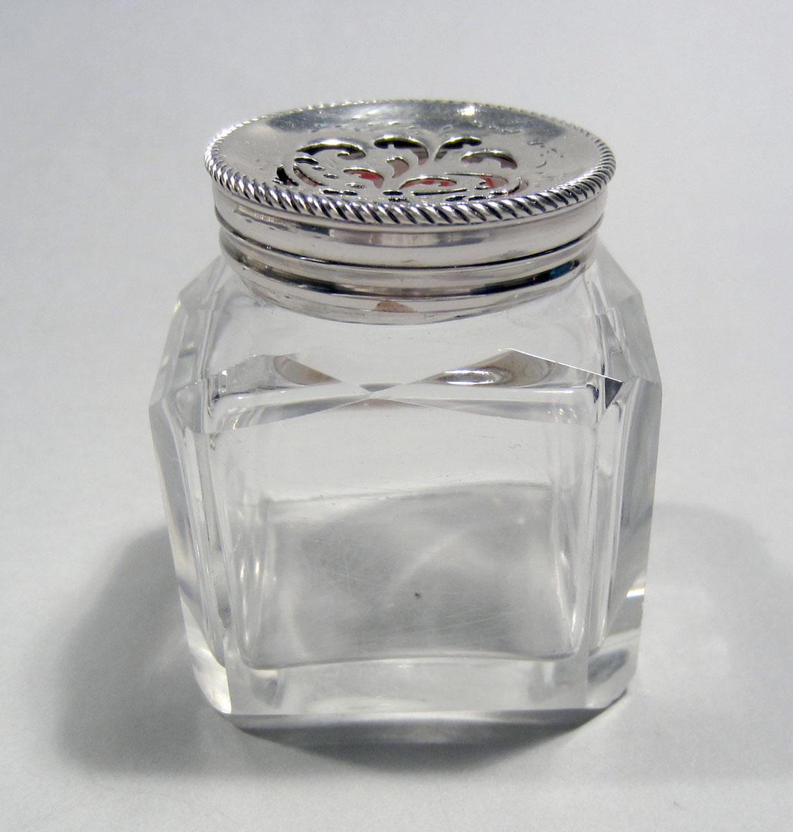 1965.1406 F, I Silver and Glass Inkstand bottle and cap