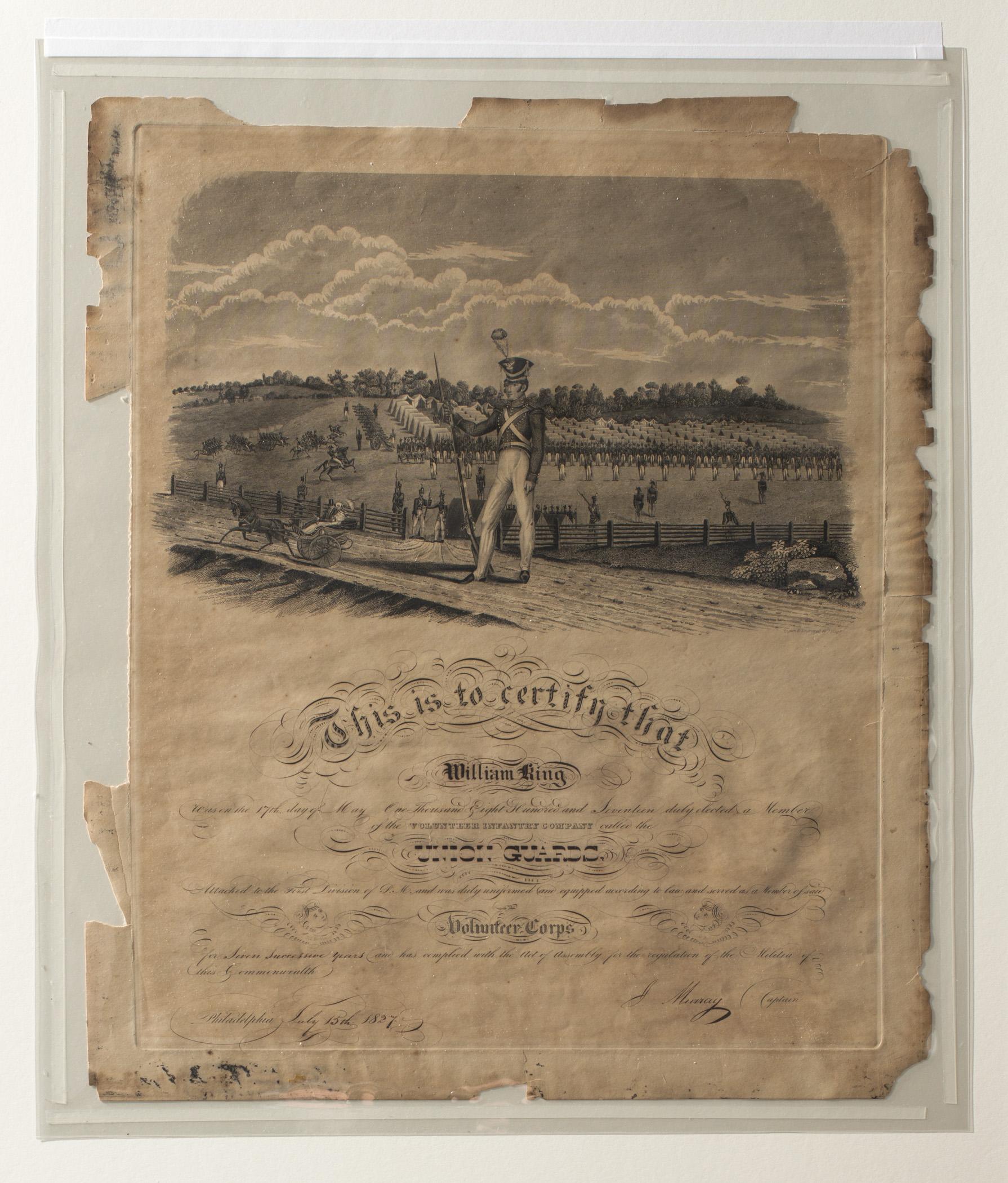 1956.0004 Certificate, view 3, raking light