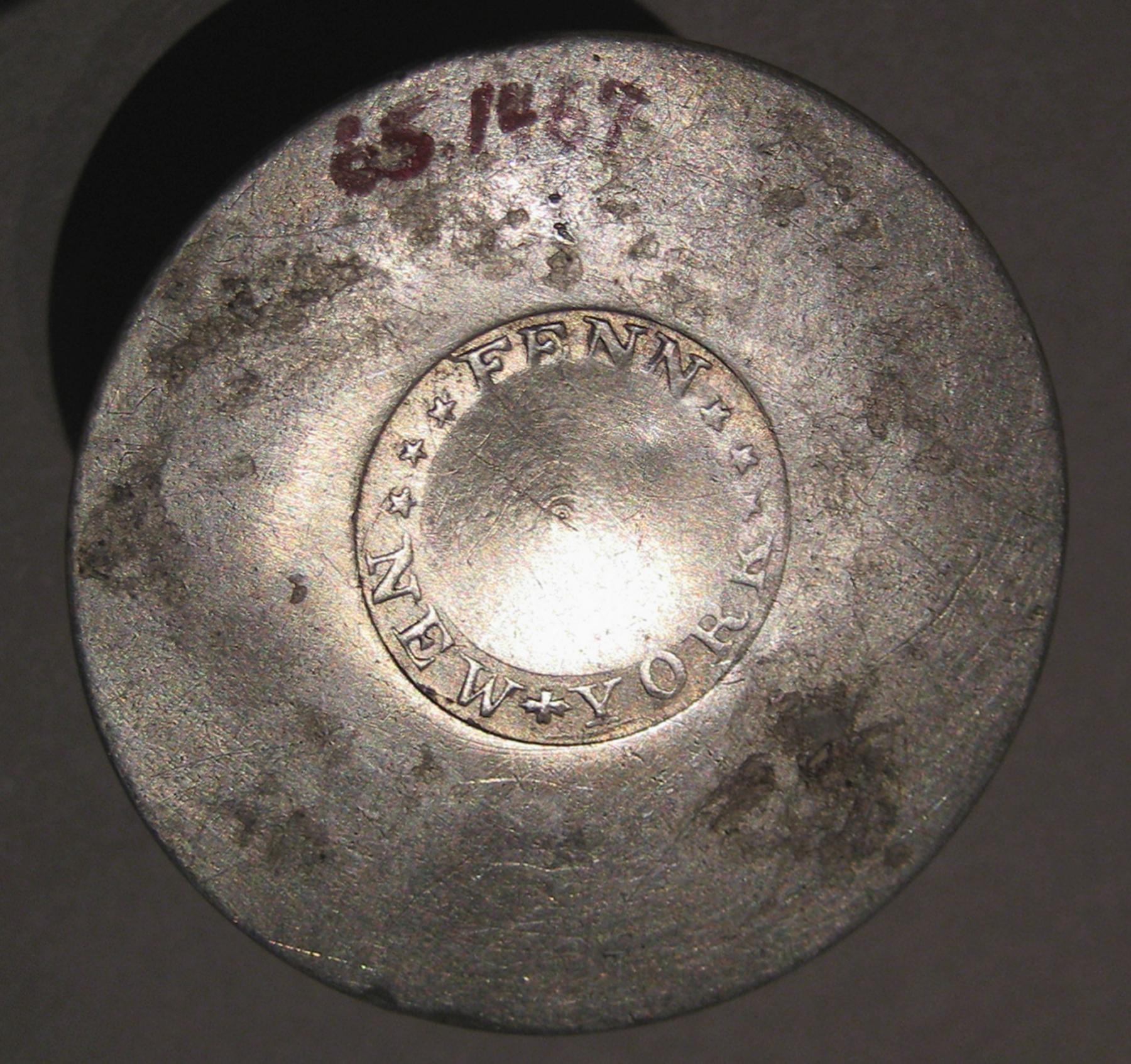 1965.1467 Pewter Inkwell (mark)