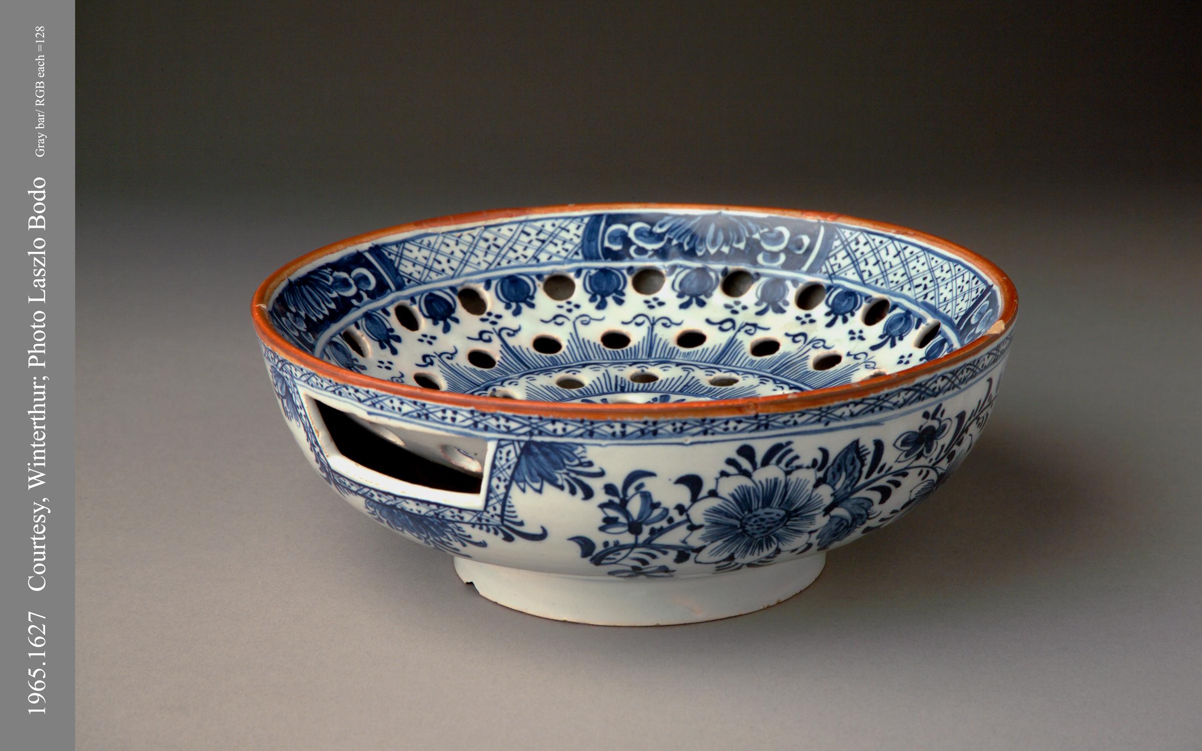 1965.1627 Delft strainer or cress bowl