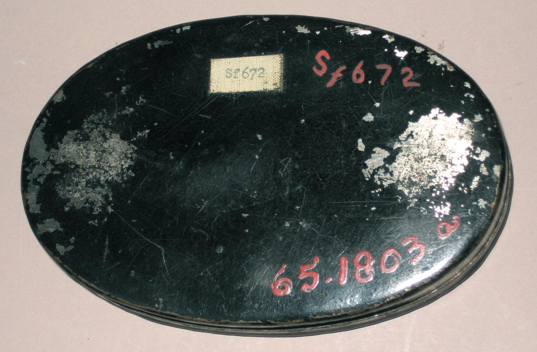 1965.1803 A, B Toleware (tinned sheet iron) box (back)