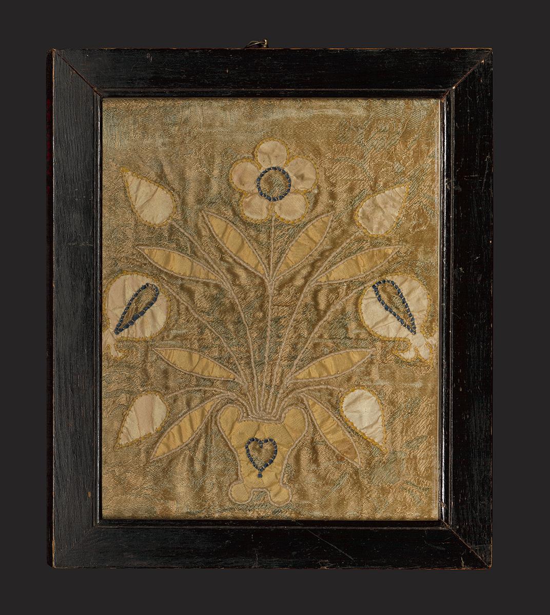 1965.1888 Needlework Picture and 1965.1889 A, B Frame