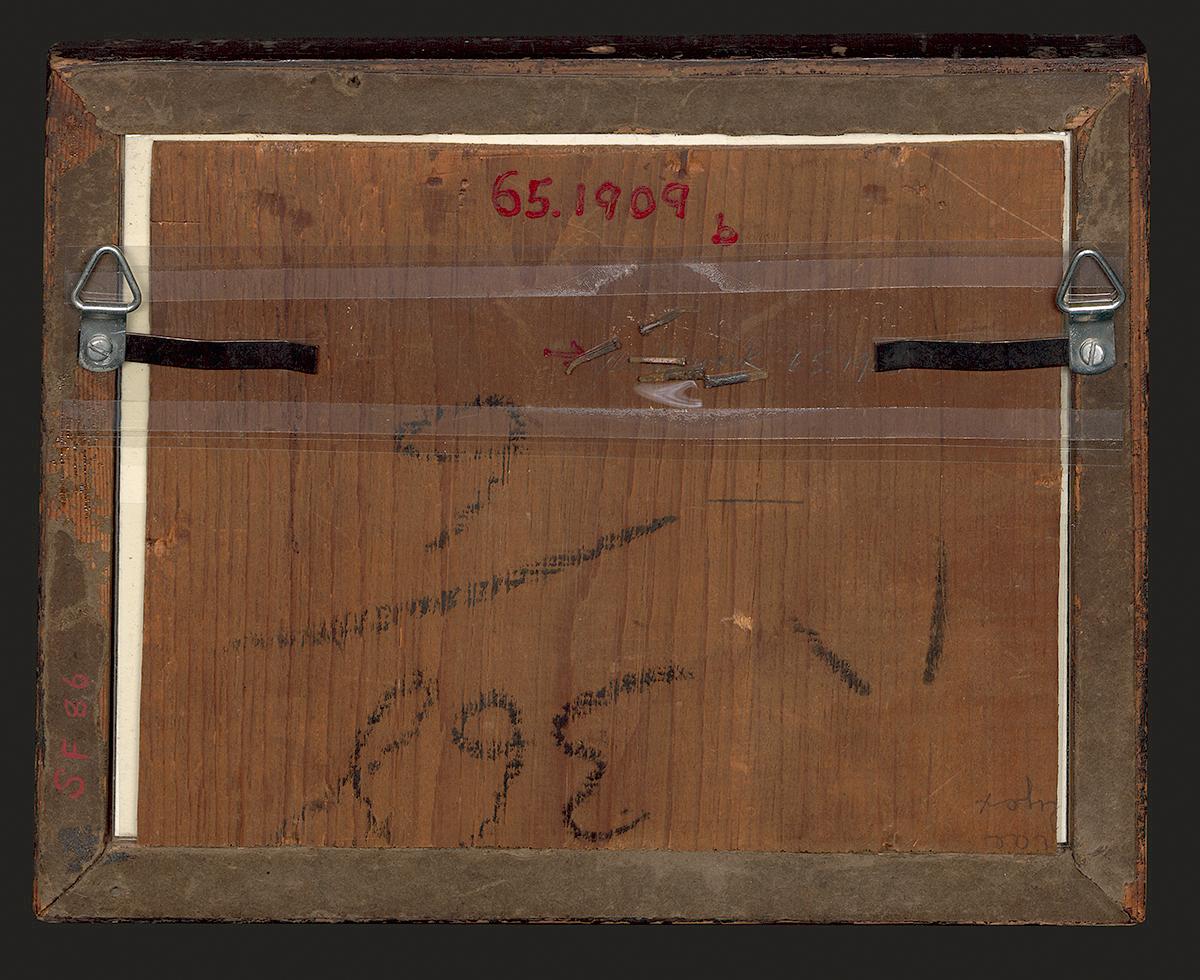 1965.1909 A Frame Verso and Backboard