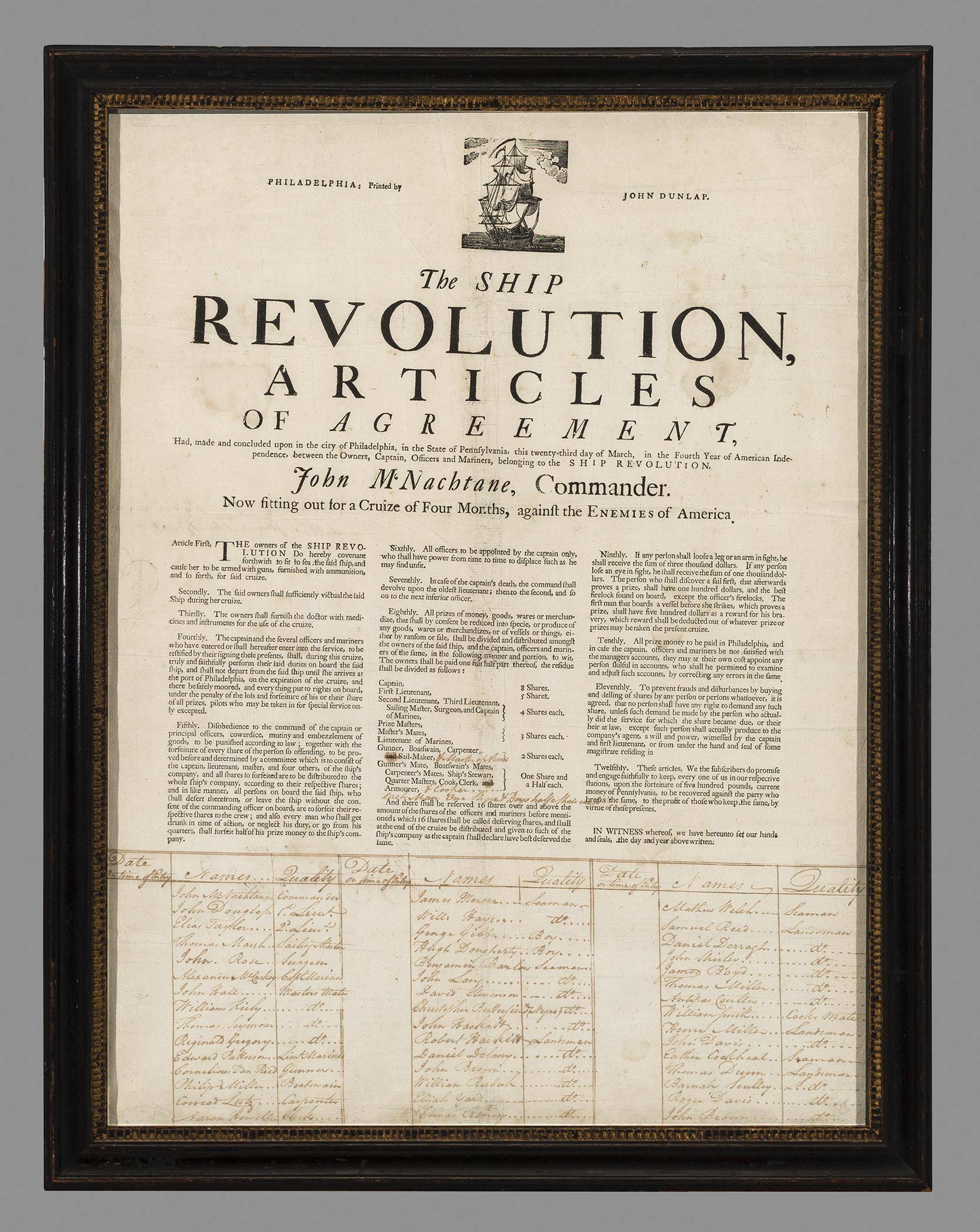 1965.1912 Broadside, 1965.1913 Frame, view 1