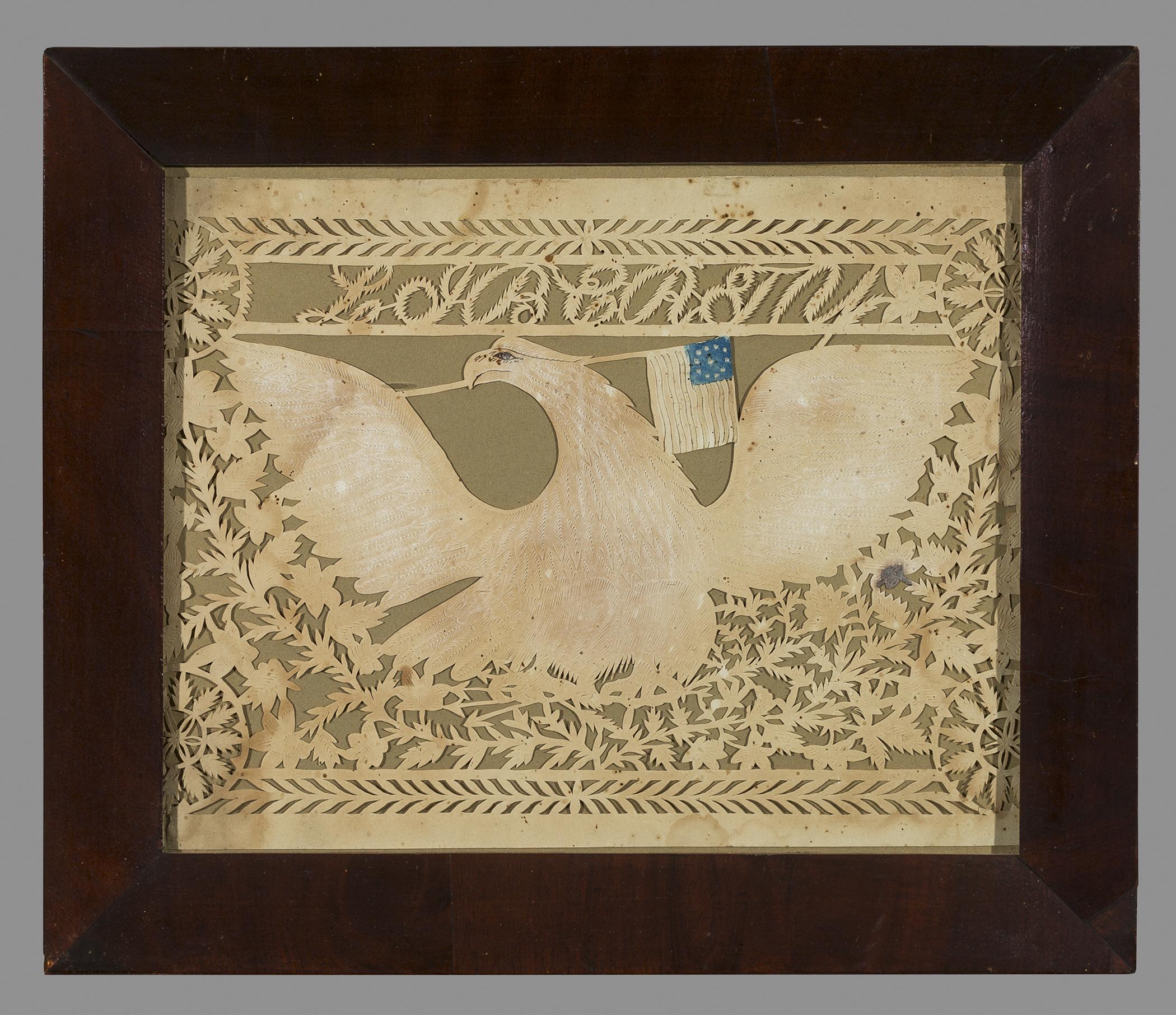 1965.1918 Cutwork picture, 1965.1919 A Frame, view 1