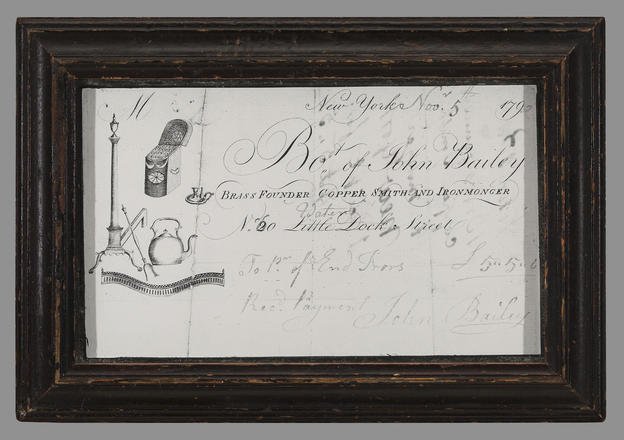 1958.1593 Receipt, 1965.1964 Frame, view 1