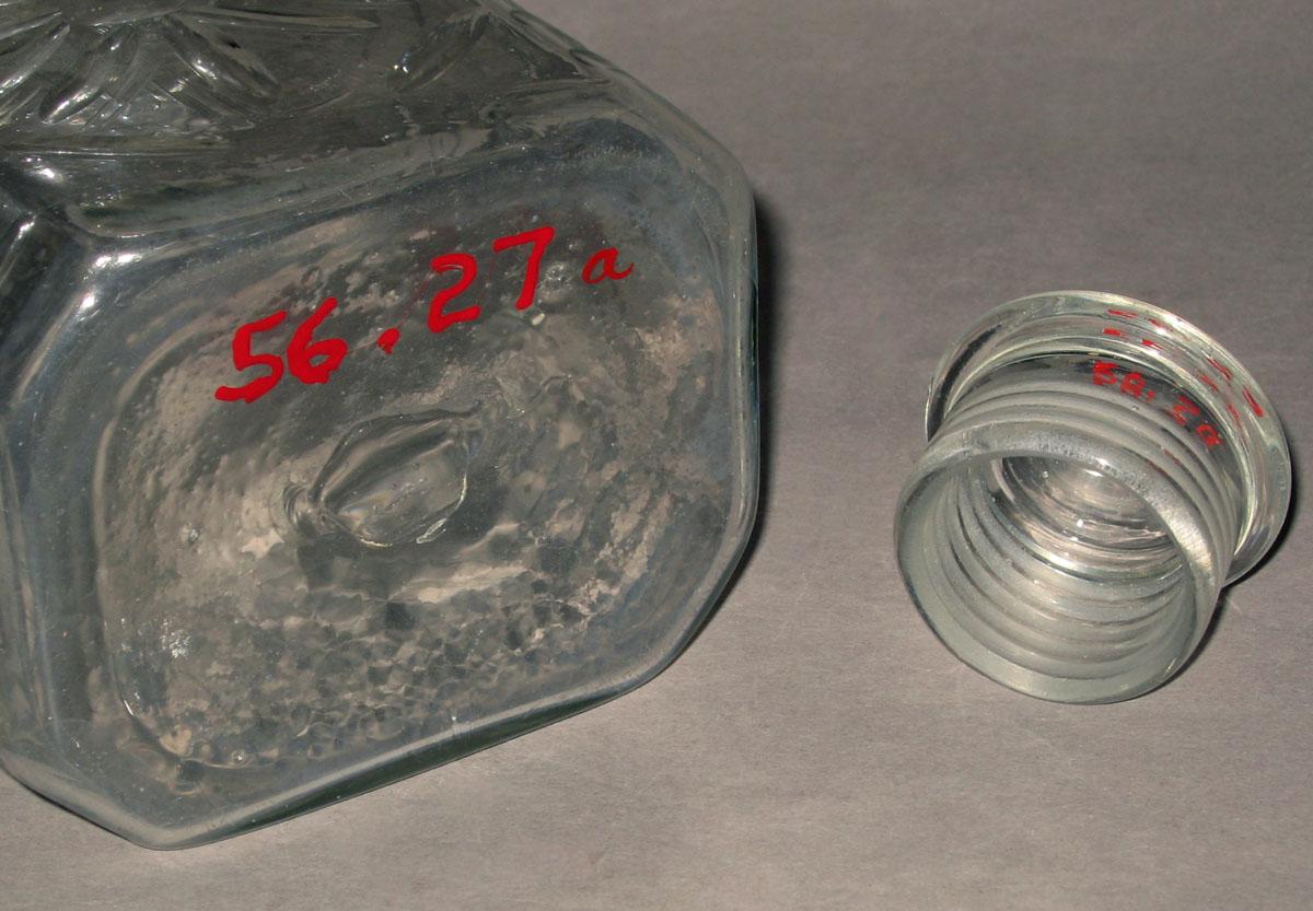 1956.0027 A, B Glass bottle (detail)