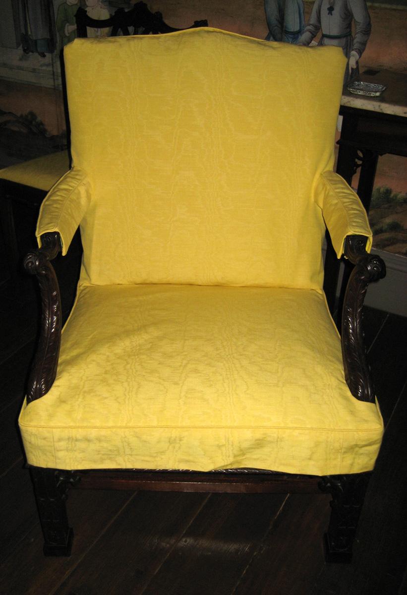 1996.0501 slip cover on 1956.0030.001 chair view 2