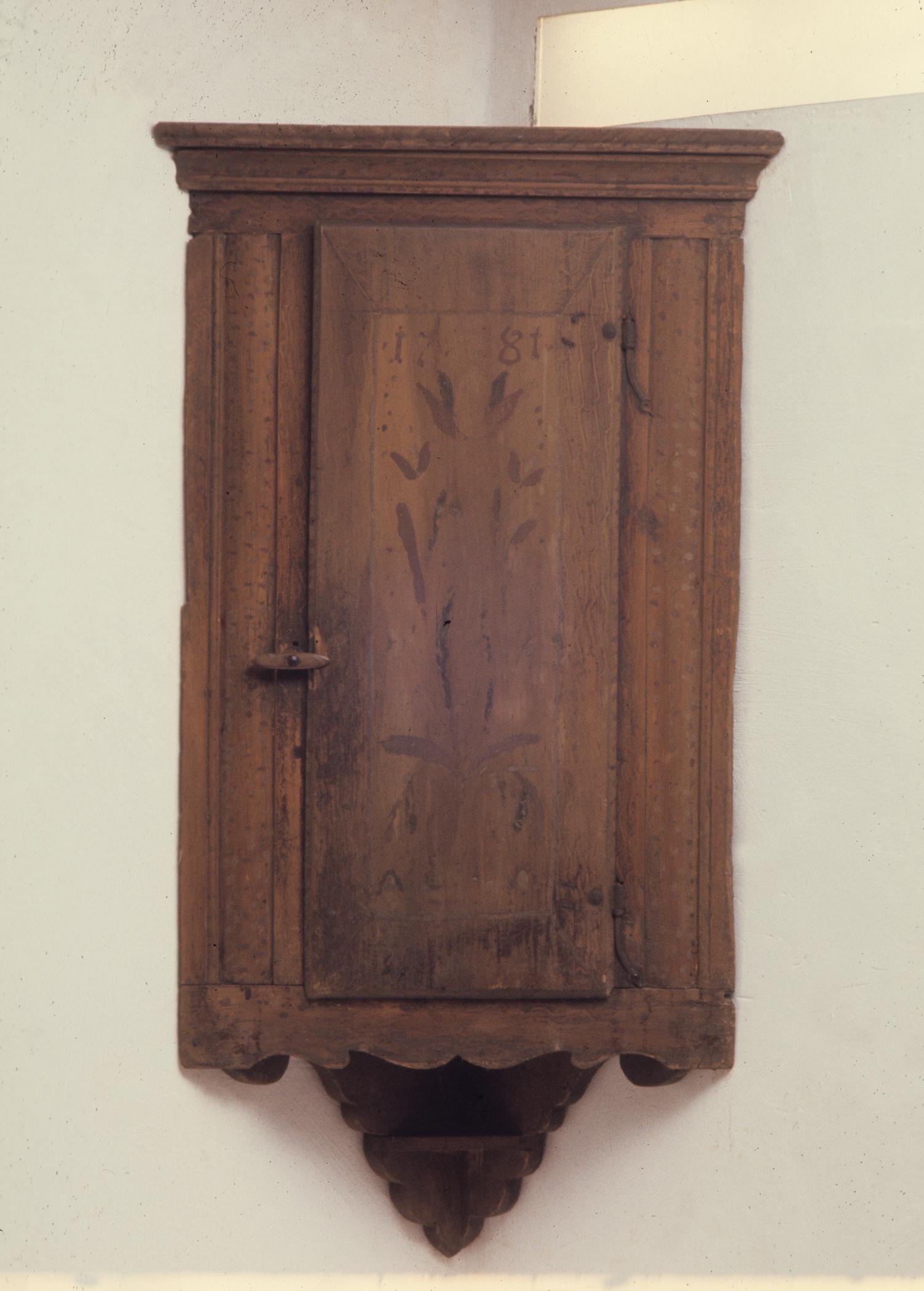 1965.2266 Cupboard, Hanging or wall cupboard, view 1