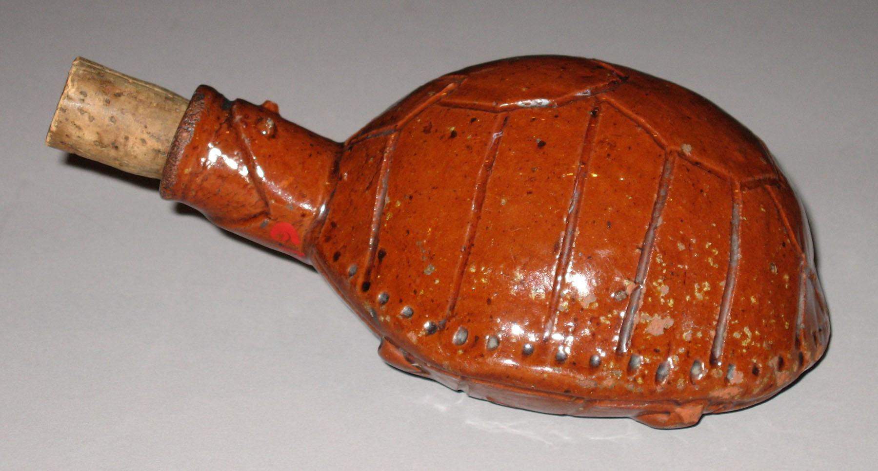 1965.2309 Redware 1797 turtle flask