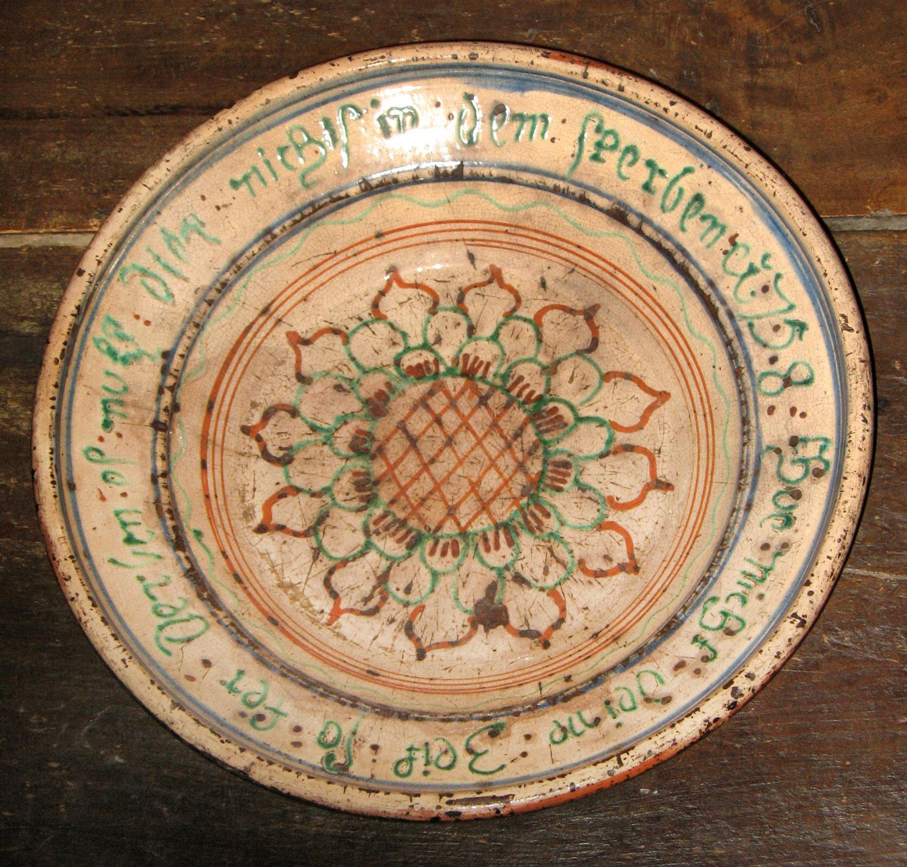 1965.2319 Slipware 1758 dish
