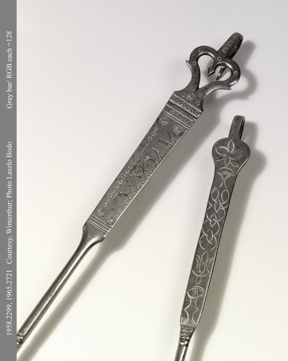 1958.2299, 1965.2721 Spatula and ladle detail